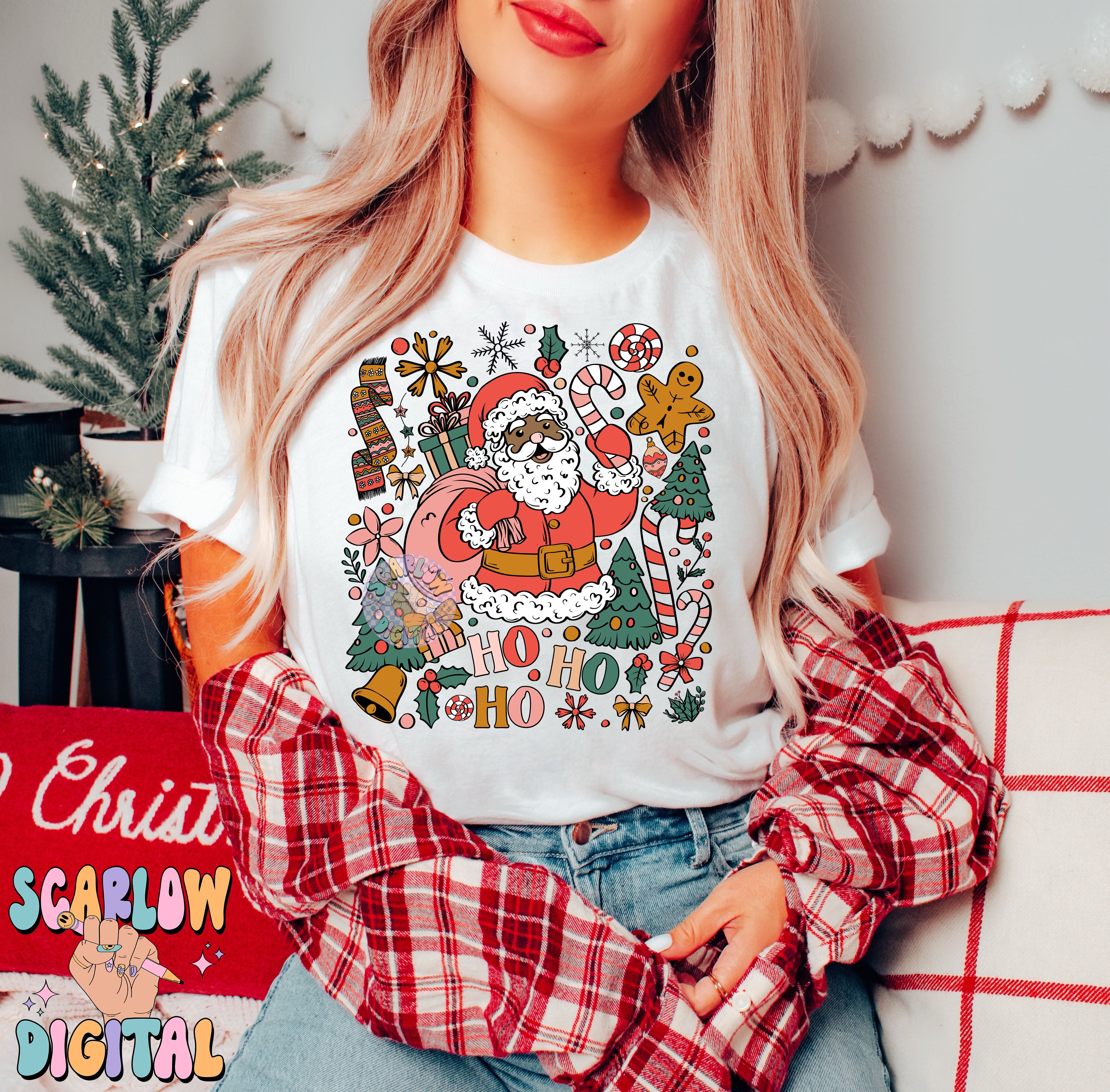 Ho Ho Ho PNG Digital Design Download, Christmas png, traditional xmas png, santa claus png, candy cane png, gingerbread png, holidays png 5
