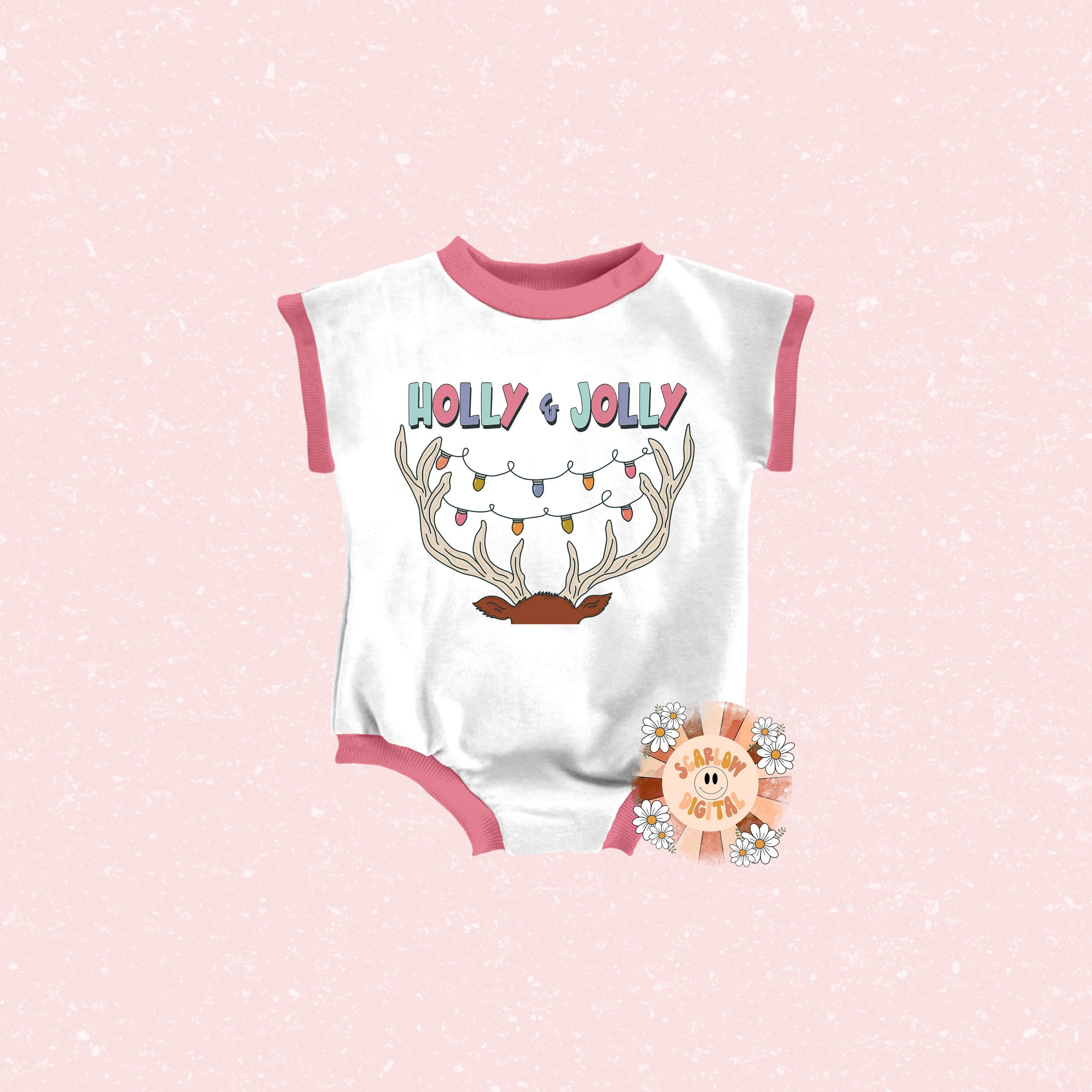 Holly and Jolly PNG-Christmas Sublimation Digital Design Download-Christmas lights png, reindeer antlers png, girly Christmas png designs 2
