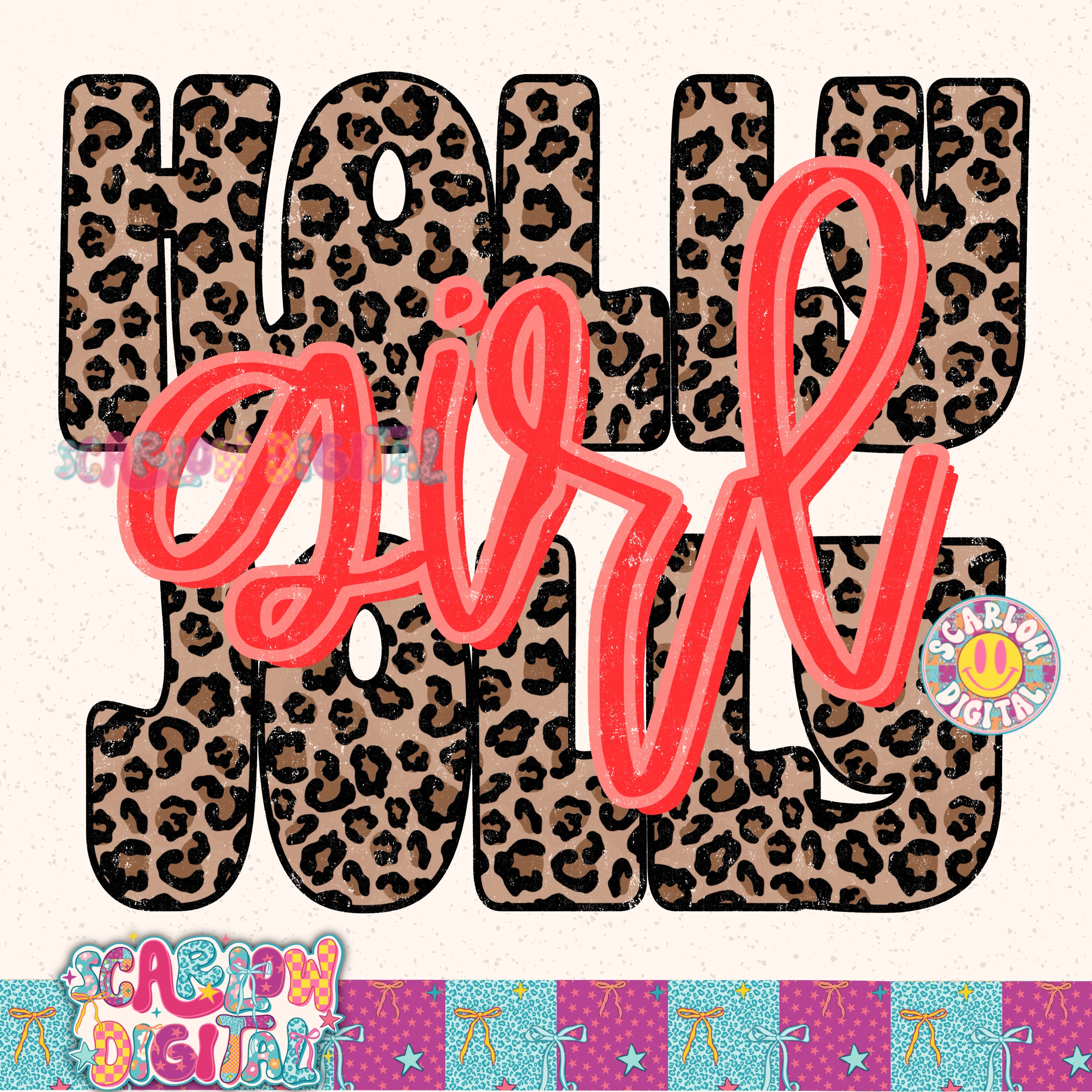 Holly Jolly Girl PNG Digital Design 2