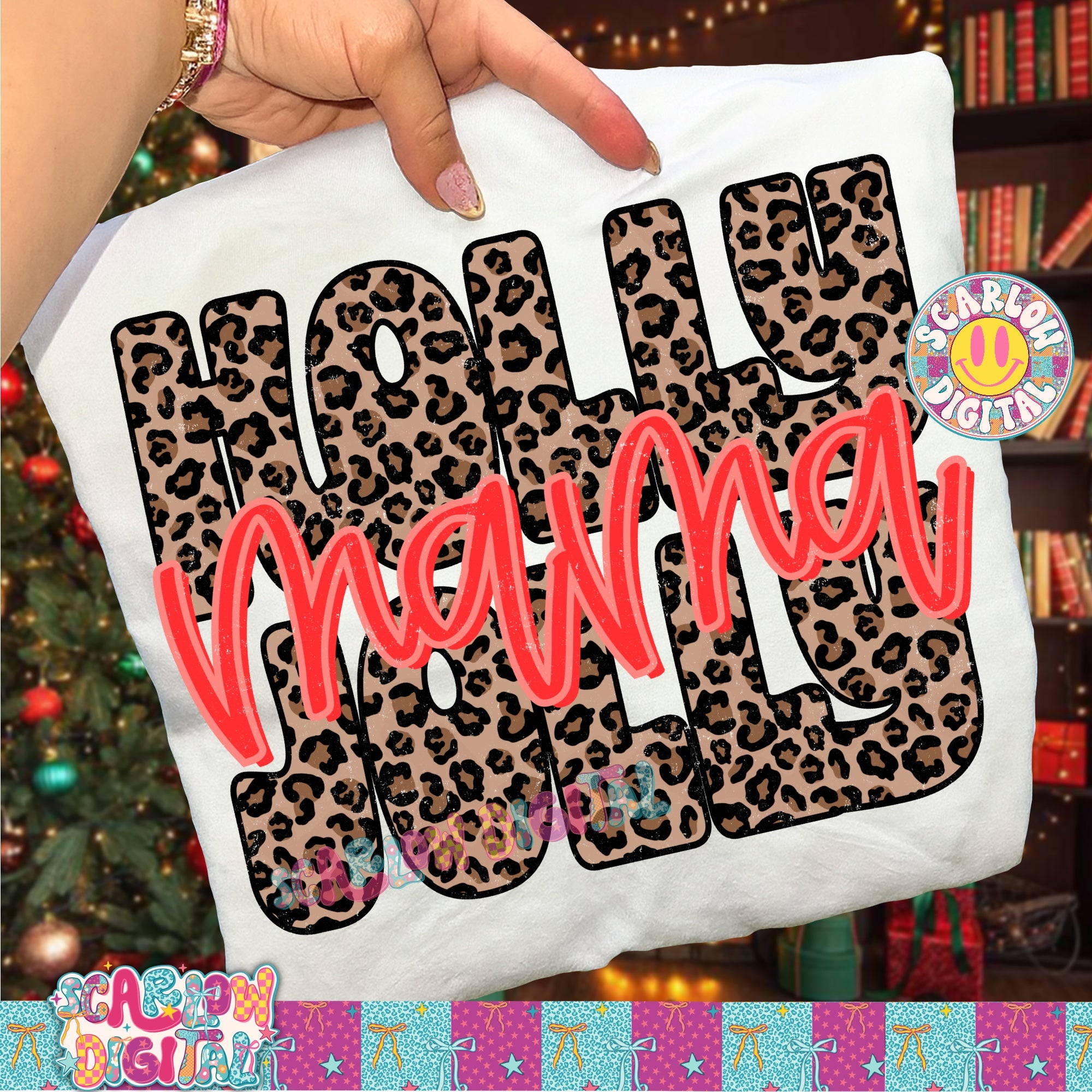 Holly Jolly Mama PNG Digital Design