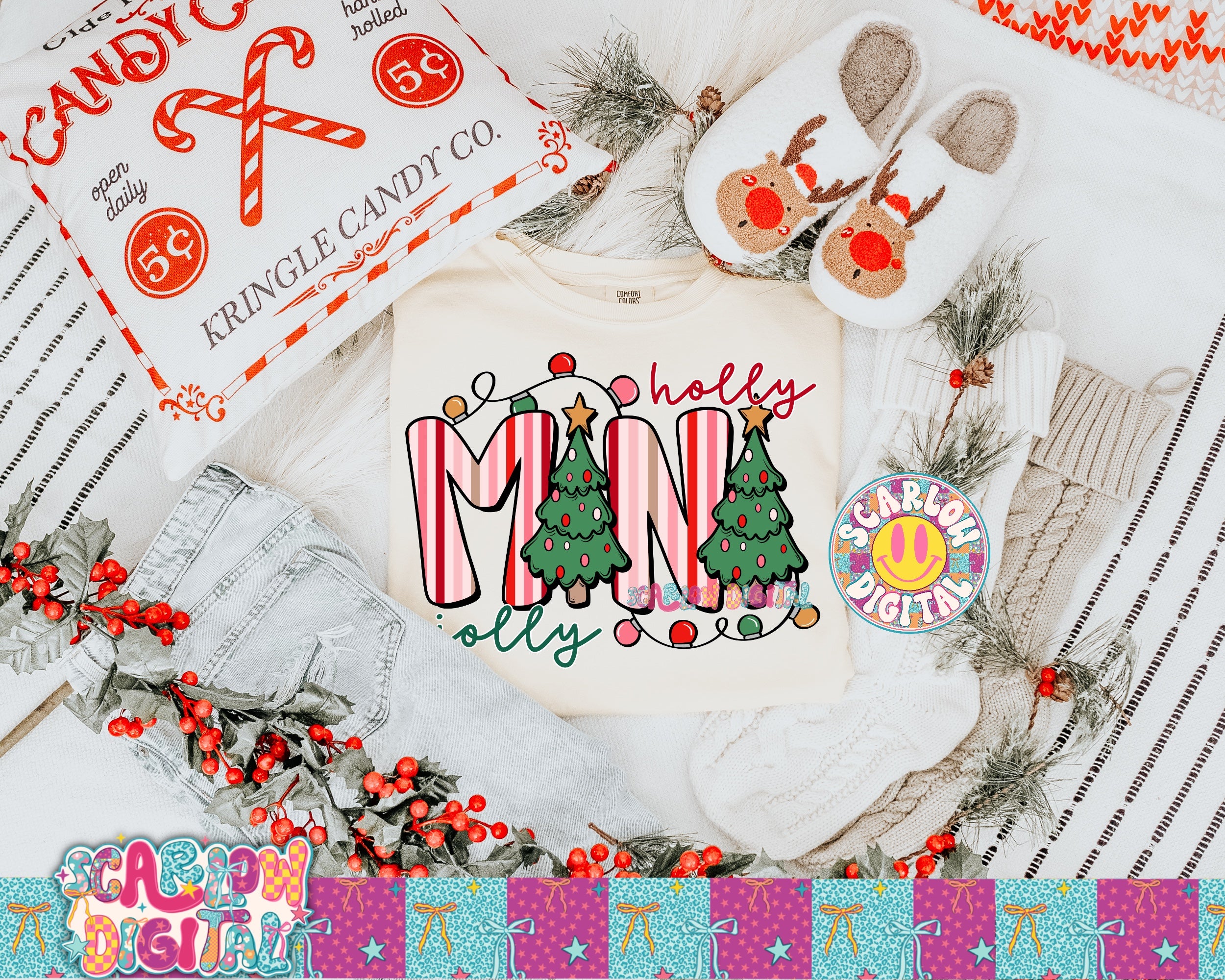 Holly Jolly Mini PNG Digital Design