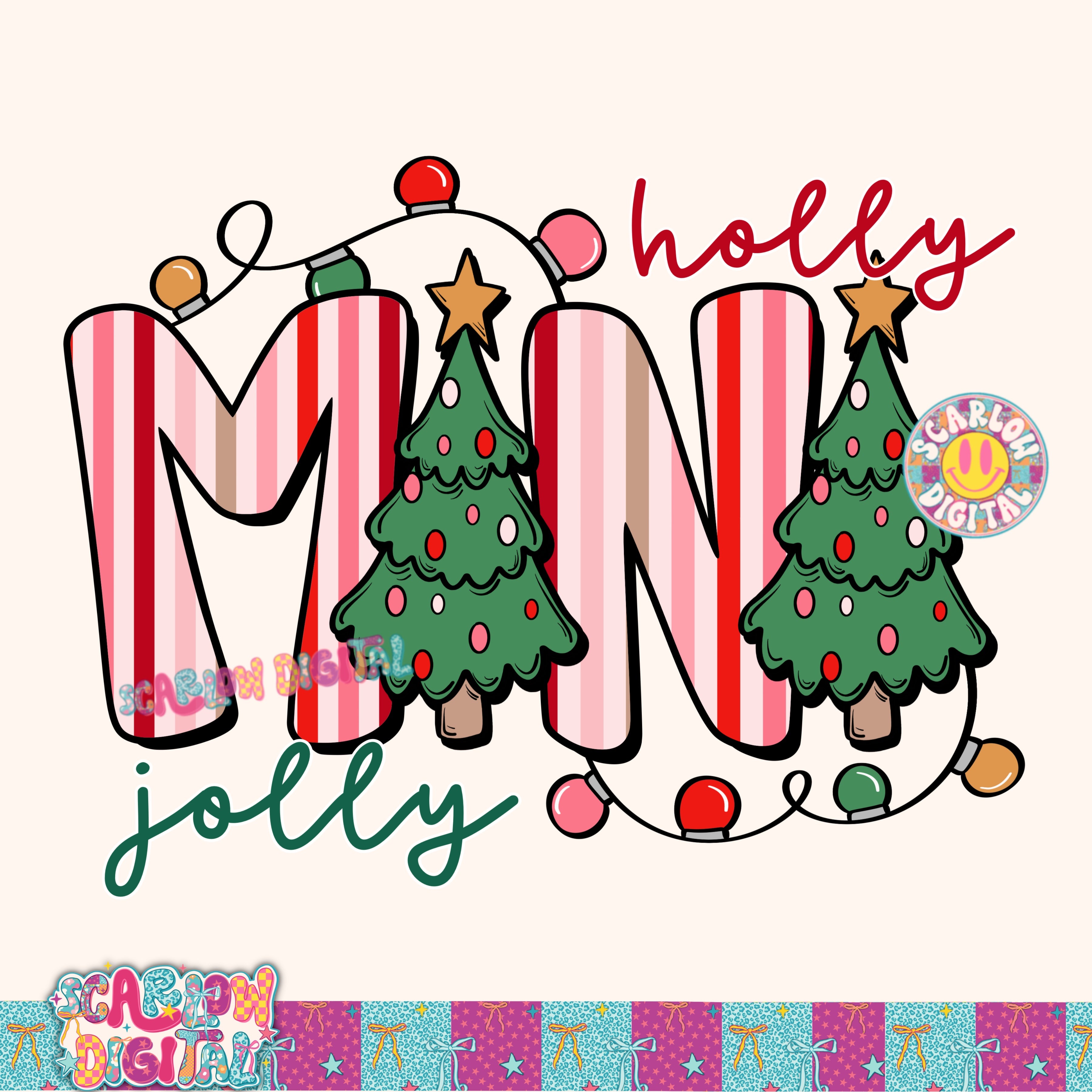 Holly Jolly Mini PNG Digital Design 2