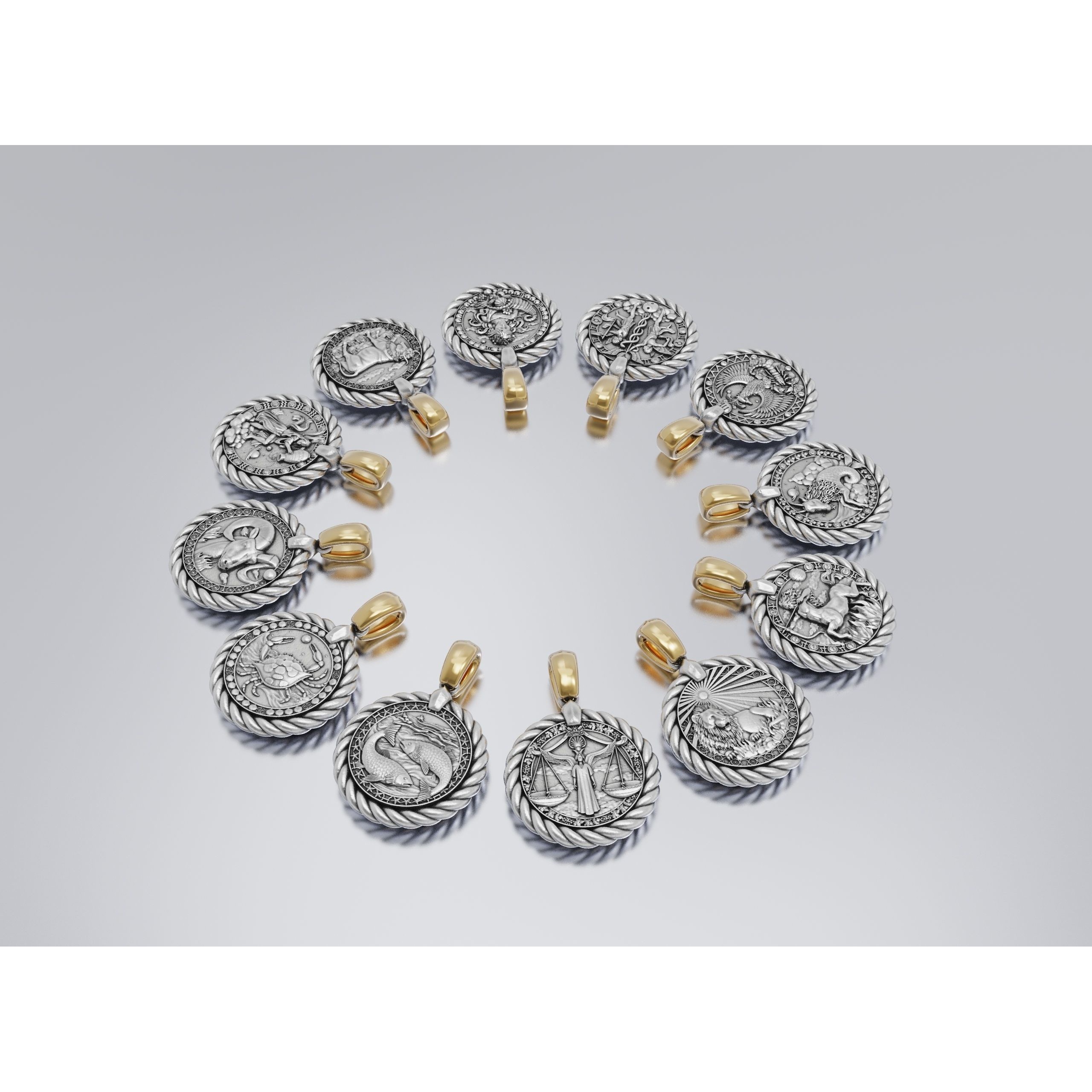 horoscope pendants 3D Model Pack 3