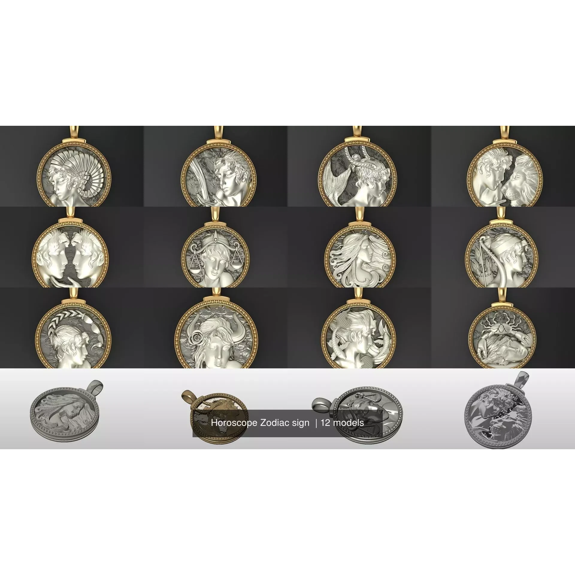 Horoscope Zodiac sign 3D Model Pack 2