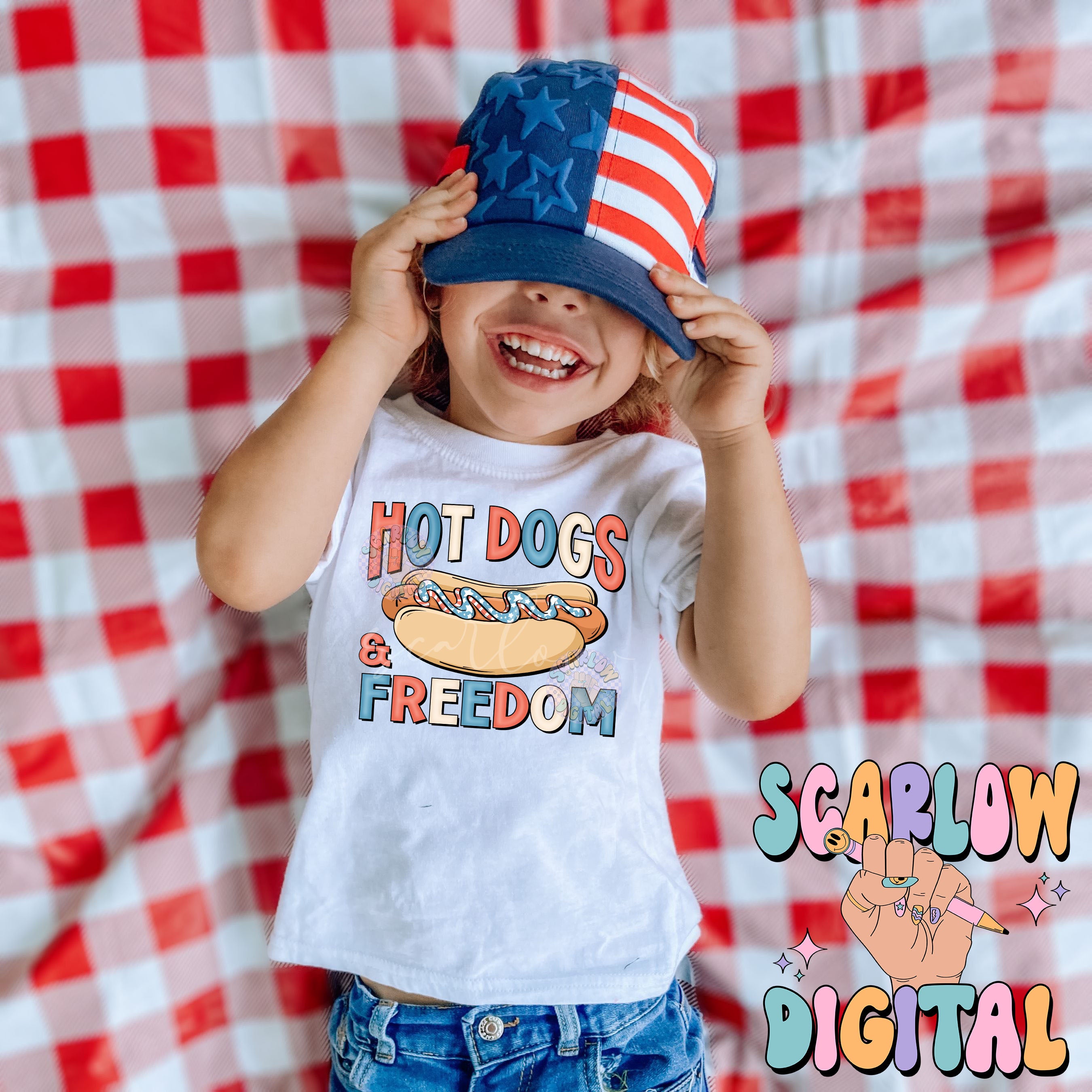 Hot Dogs and Freedom PNG-July 4th Sublimation Digital Design Download-american flag png, summer food png, red white and blue png designs 3