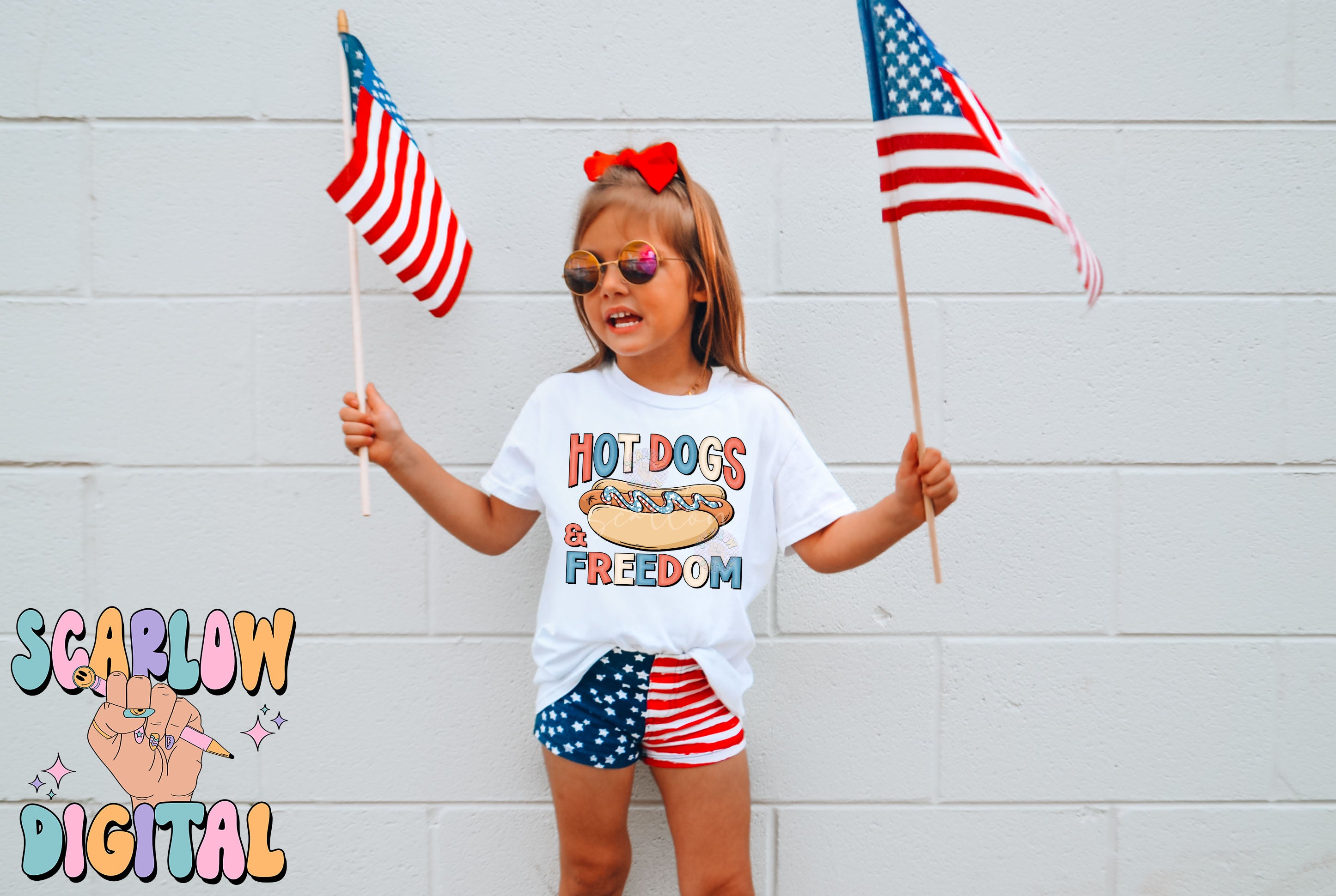 Hot Dogs and Freedom PNG-July 4th Sublimation Digital Design Download-american flag png, summer food png, red white and blue png designs 4