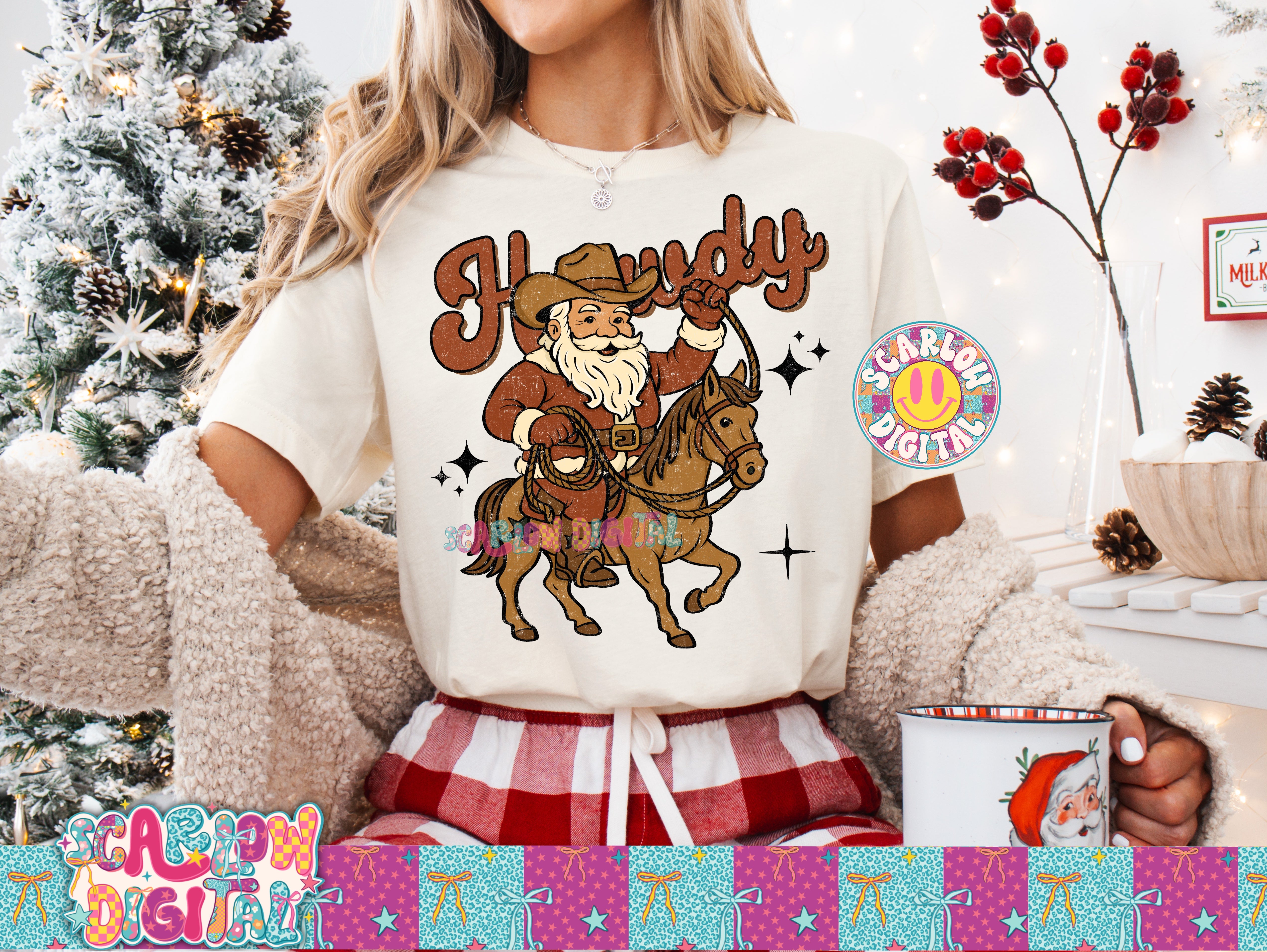 Howdy Christmas Santa PNG Digital Design