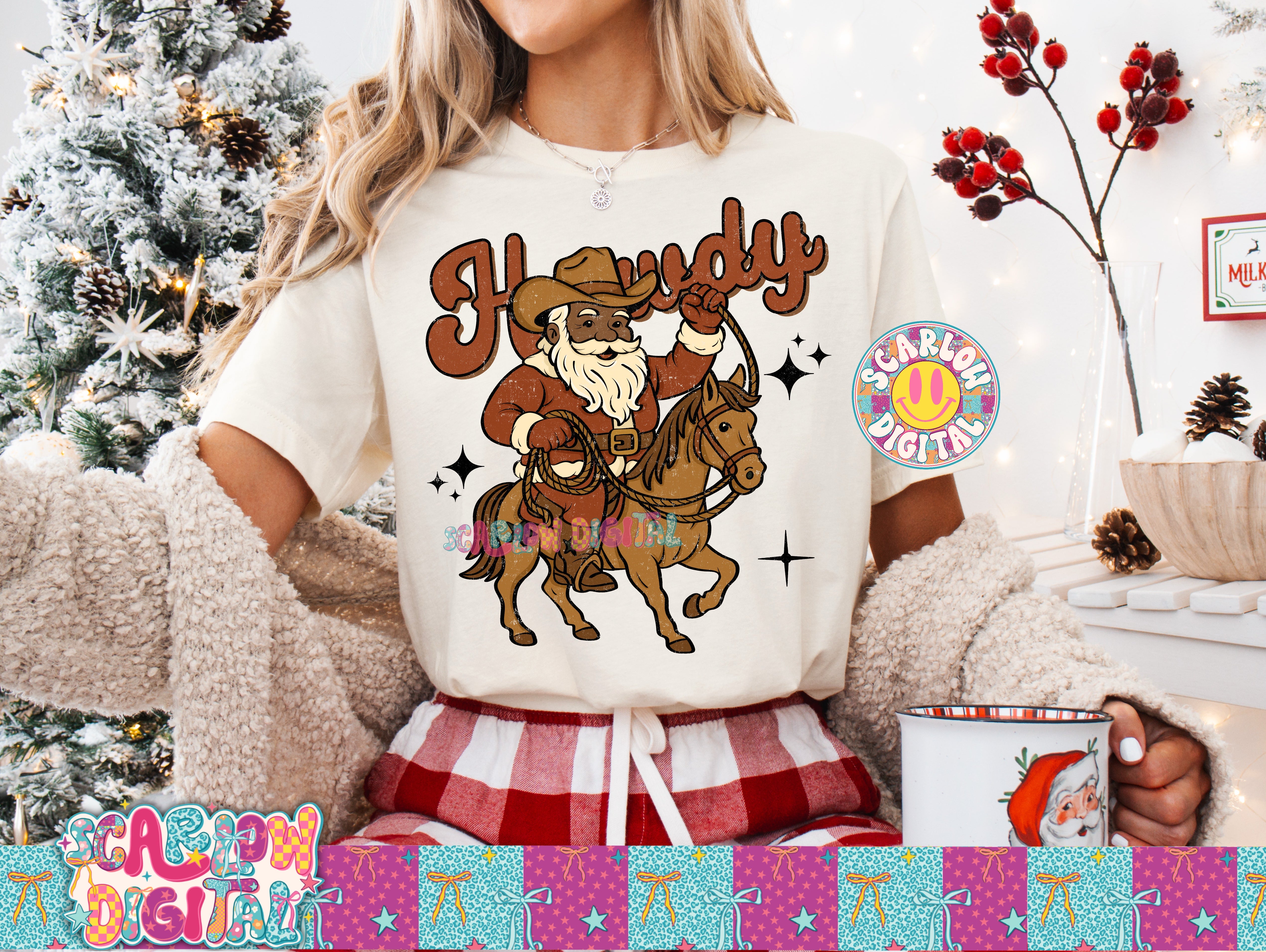 Howdy Christmas Santa PNG Digital Design 2