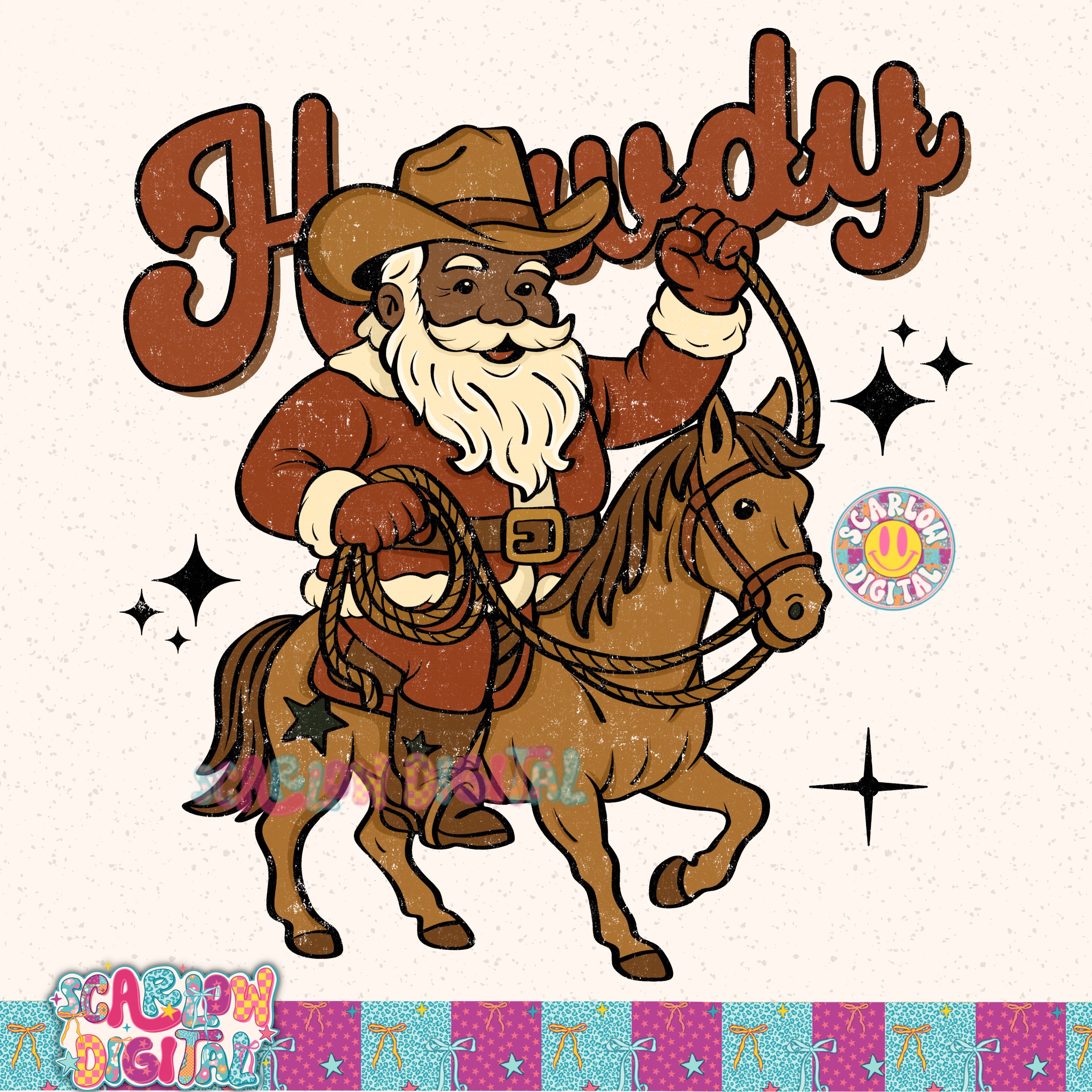 Howdy Christmas Santa PNG Digital Design 4
