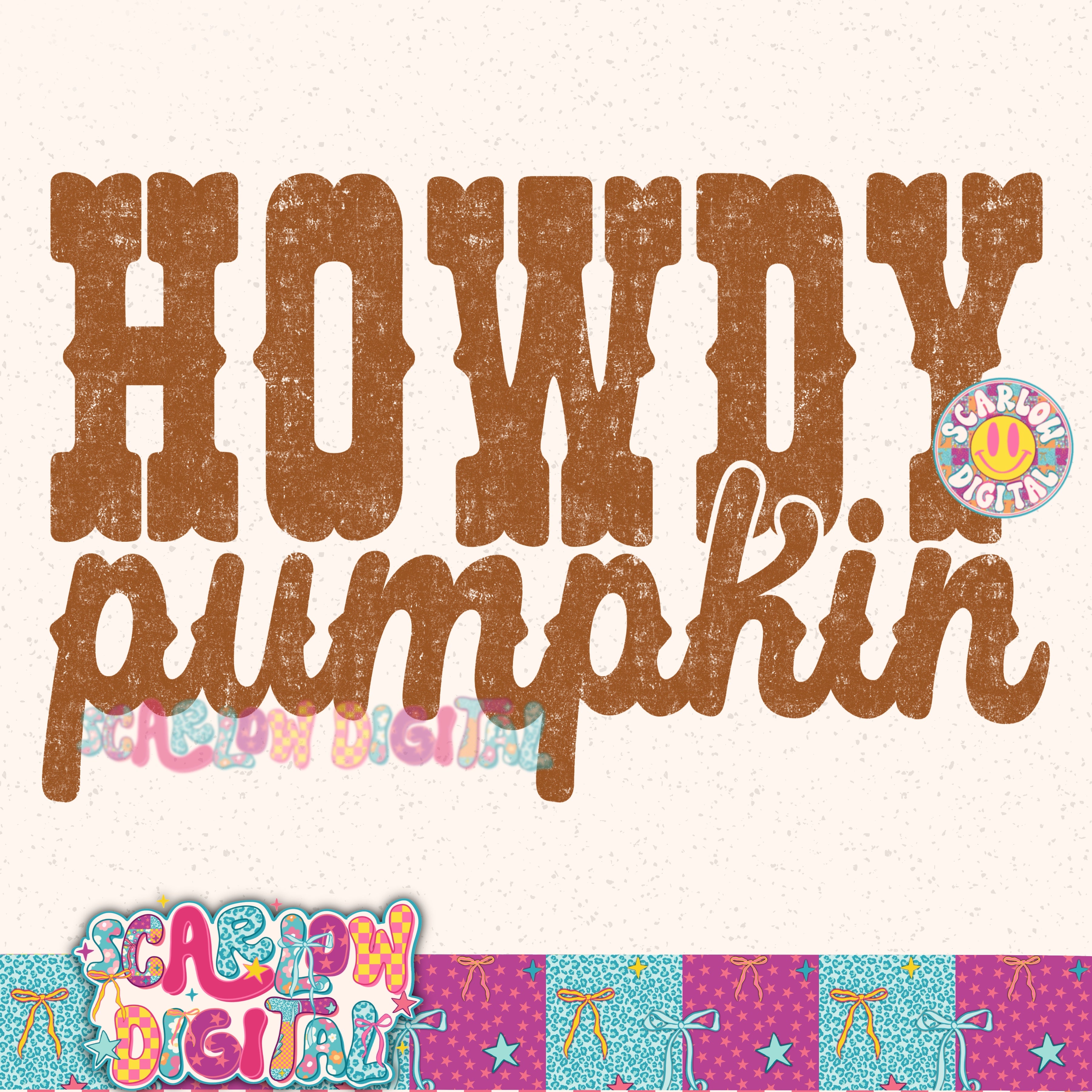 Howdy Pumpkin PNG Digital Design 3