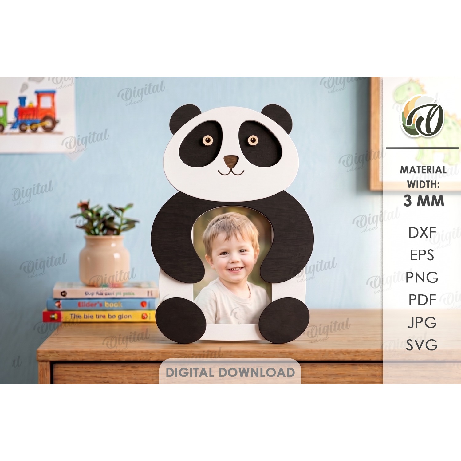 Hugging Animal Photo Frames Bundle Laser Cut. Kids SVG 8