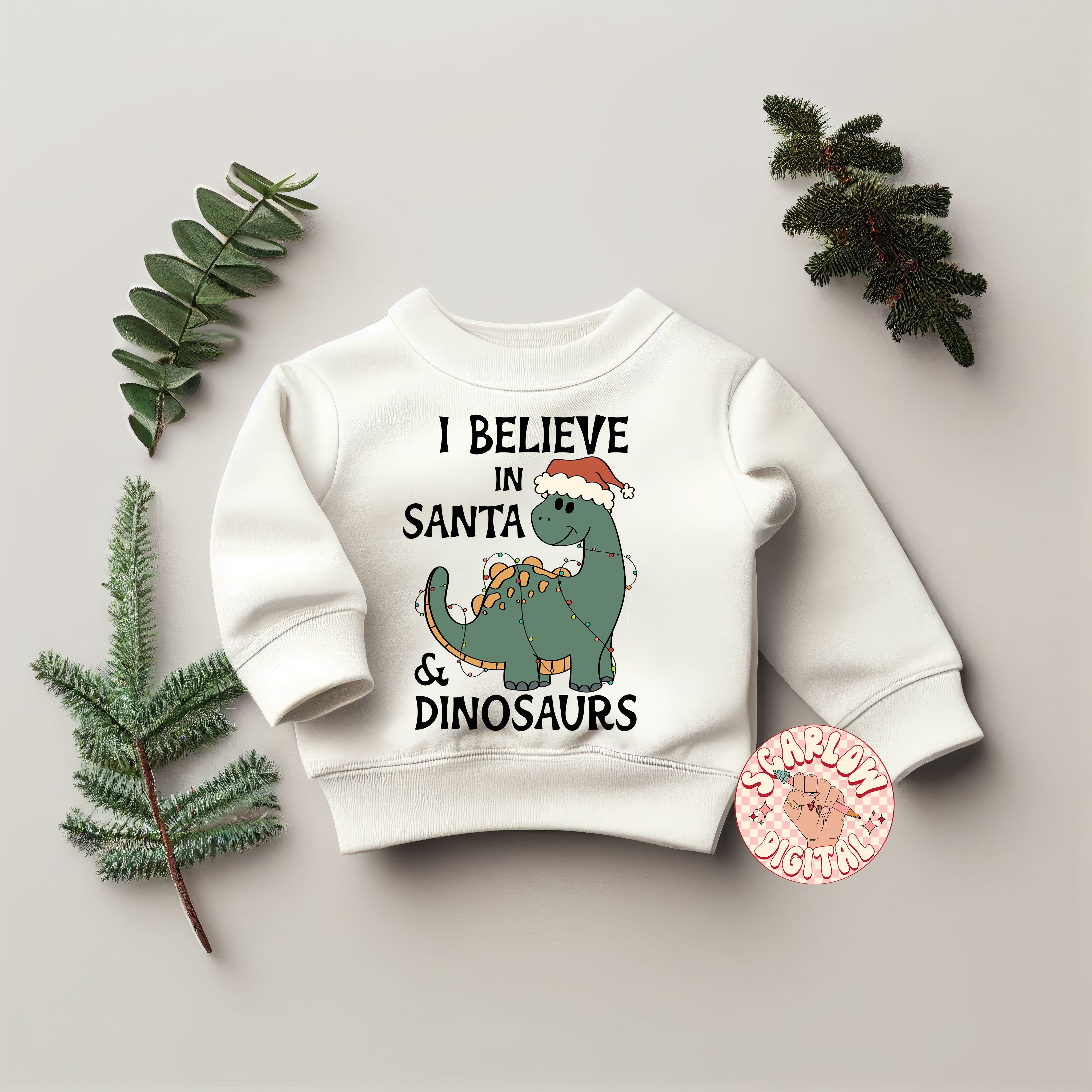 I Believe in Santa and Dinosaurs PNG-Christmas Sublimation Digital Design Download-boys christmas png, dinos png, boy designs, funny png 2