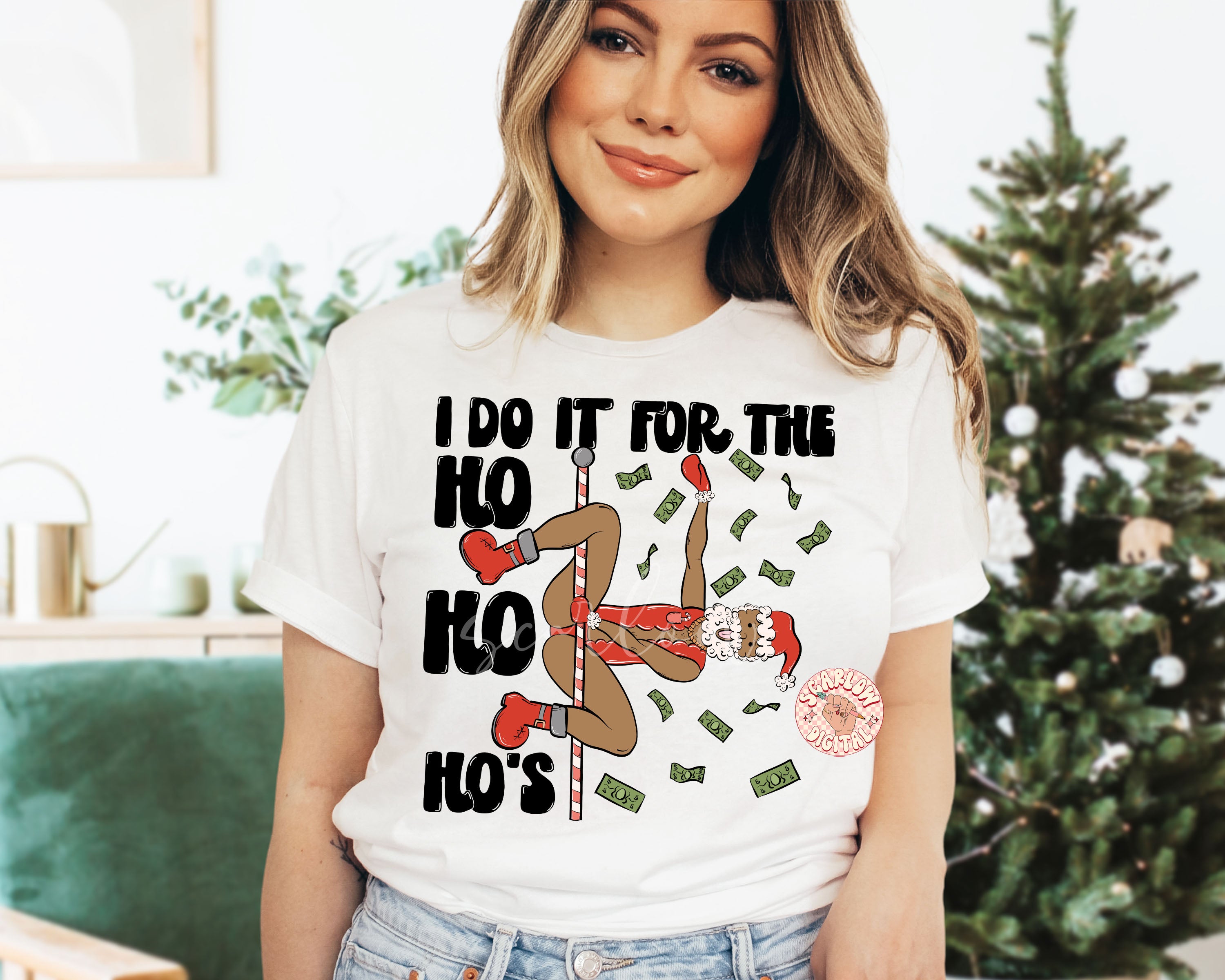 I Do It For The Ho Ho Ho's PNG-Christmas Sublimation Digital Design Download-funny christmas png, adult humor png, santa png, risque png 2