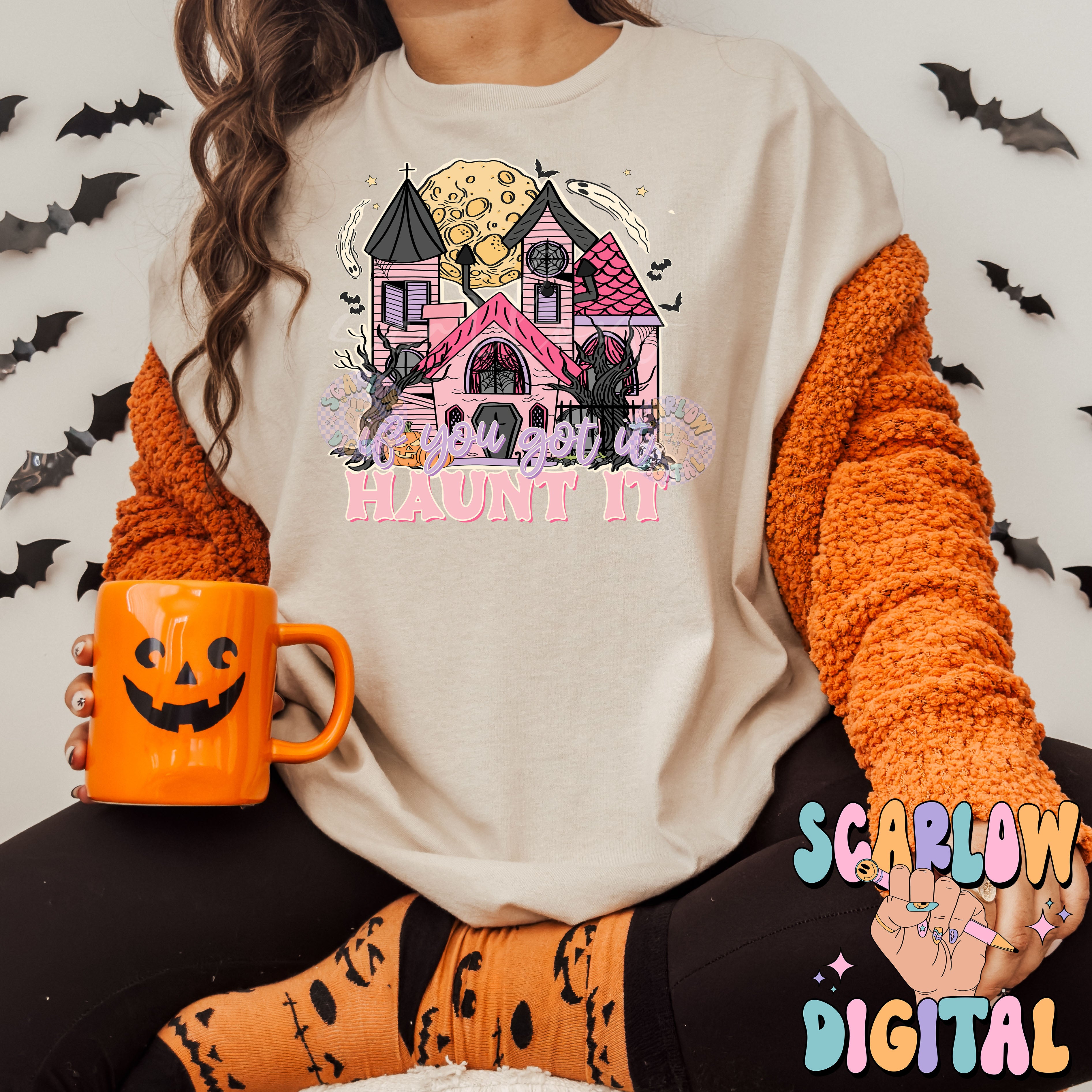 If You Got it Haunt it PNG Digital Design Download, Halloween png, haunted house png, ghosts png, witchy png, spooky season png, fall png 3