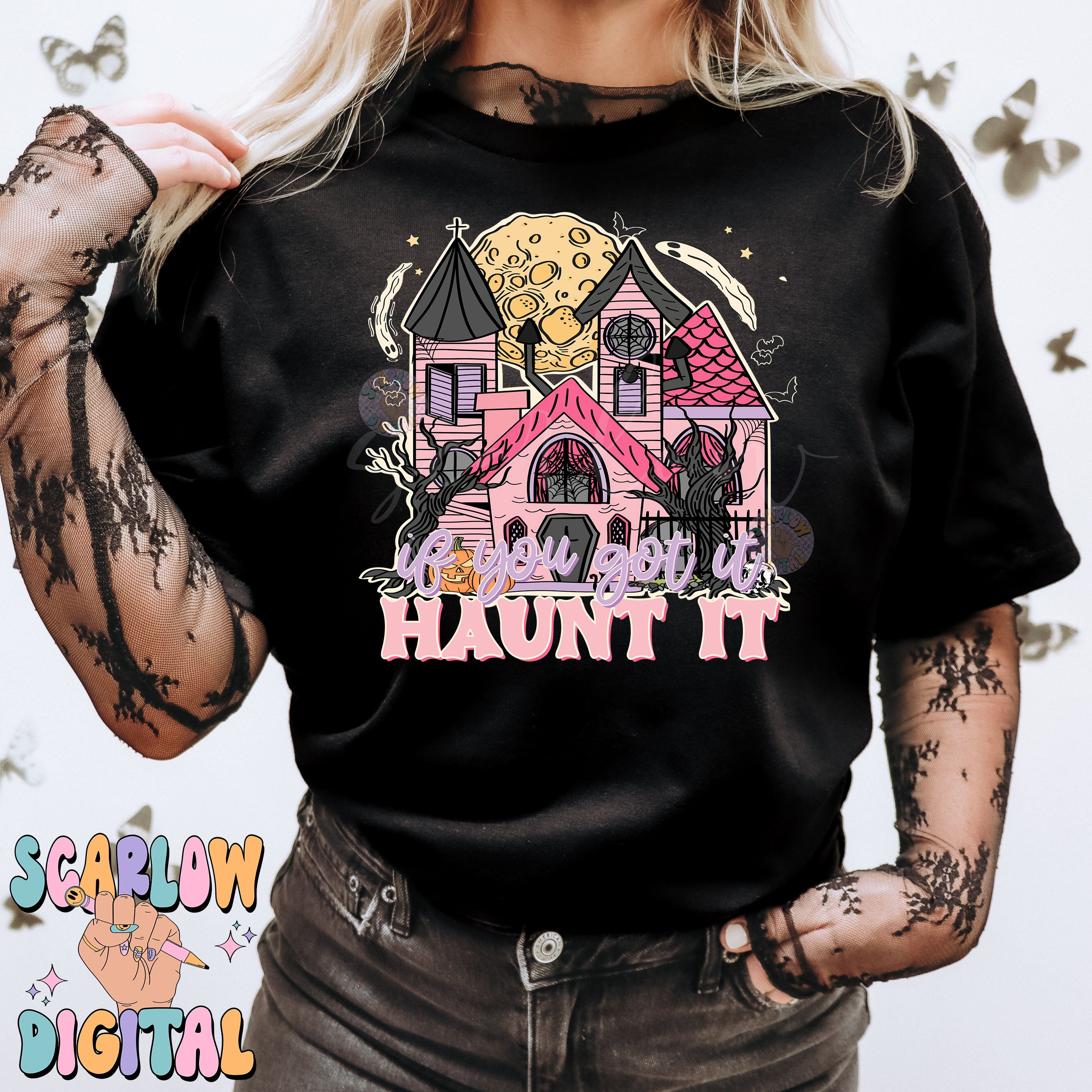 If You Got it Haunt it PNG Digital Design Download, Halloween png, haunted house png, ghosts png, witchy png, spooky season png, fall png 4