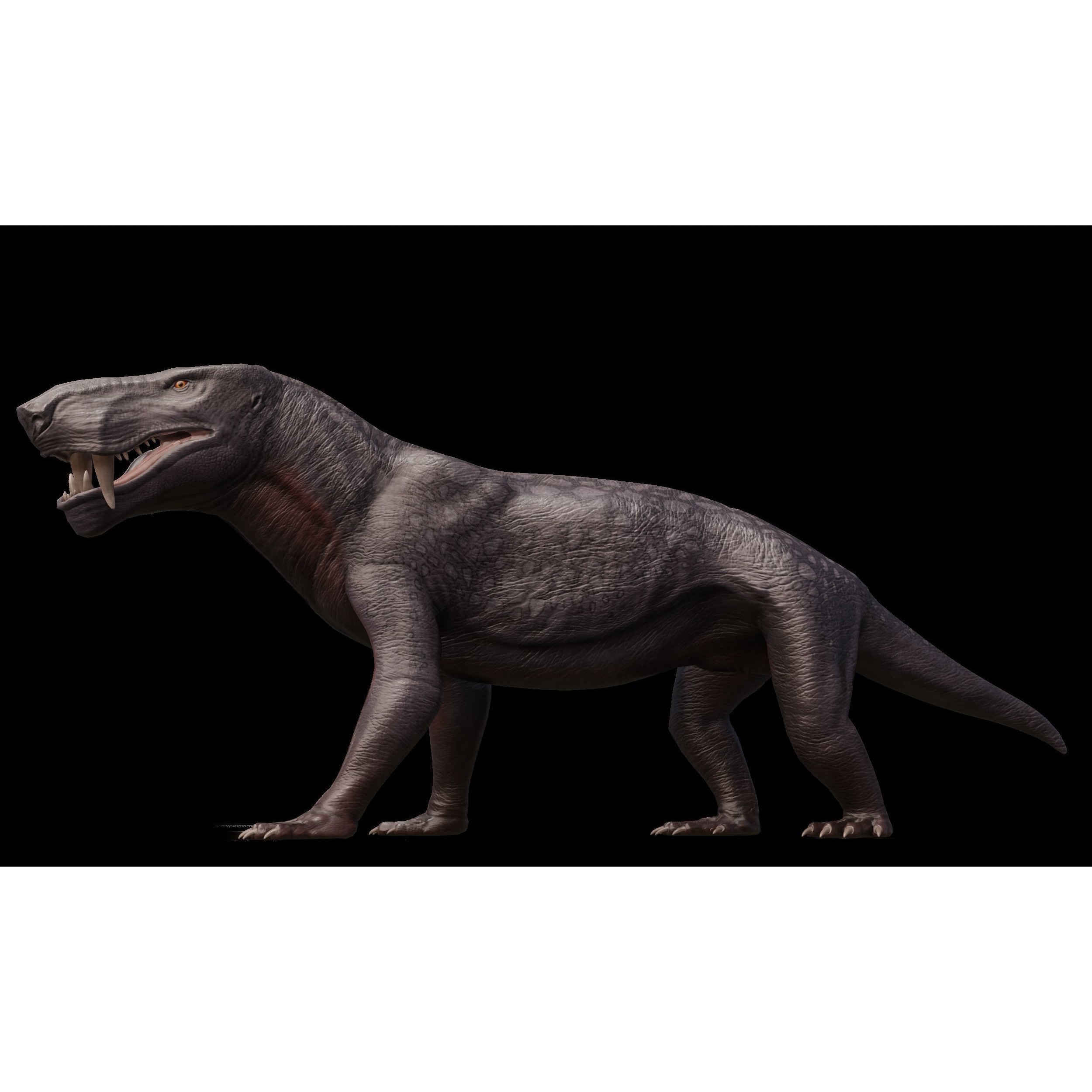 Inostrancevia Low-poly 3D model 2