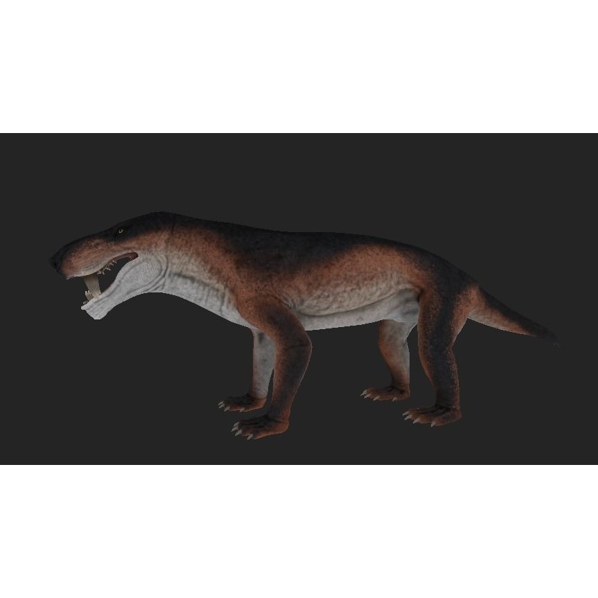 Inostrancevia Low-poly 3D model 8