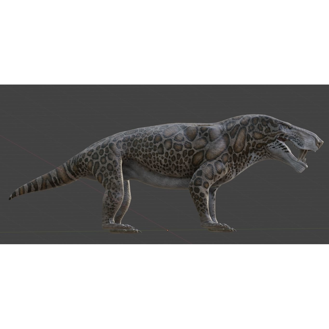 Inostrancevia Low-poly 3D model 10