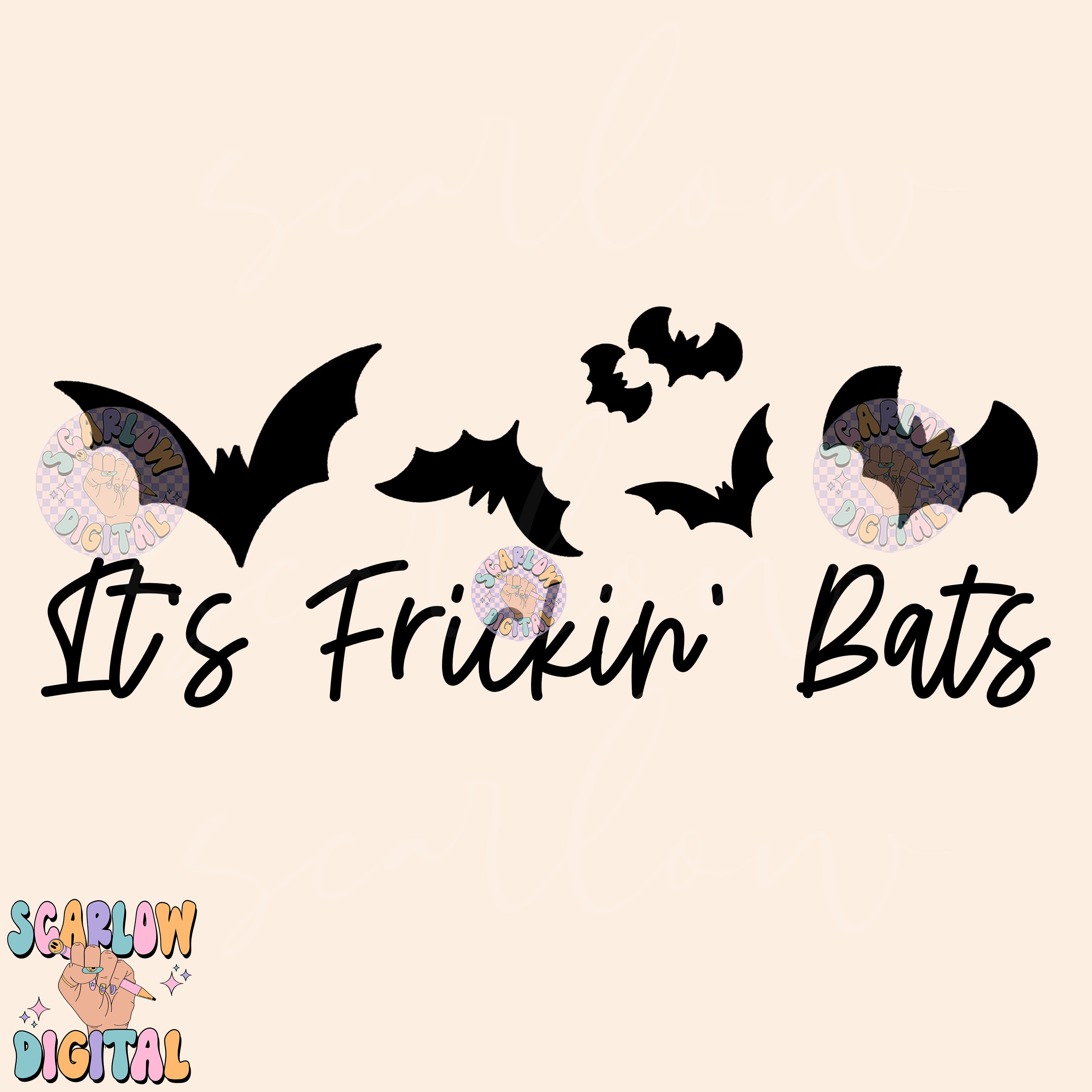 It's Frickin' Bats SVG Digital Design Download, Halloween svg, funny halloween designs, bats png, spooky season png, single color png design 2