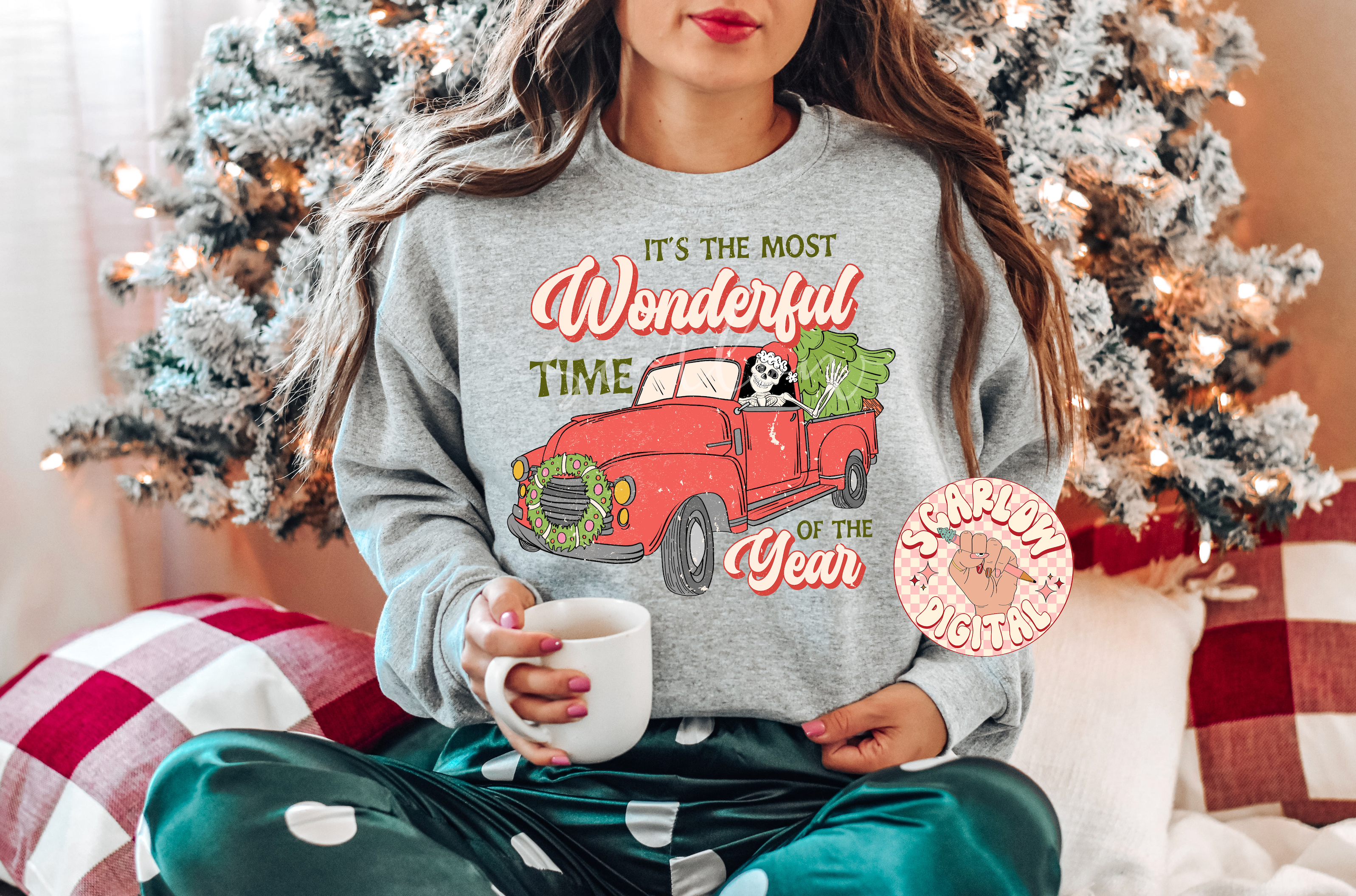 It's the Most Wonderful Time of the Year PNG-Christmas Sublimation Digital Design Download-skeleton christmas png, red truck png, funny png 5