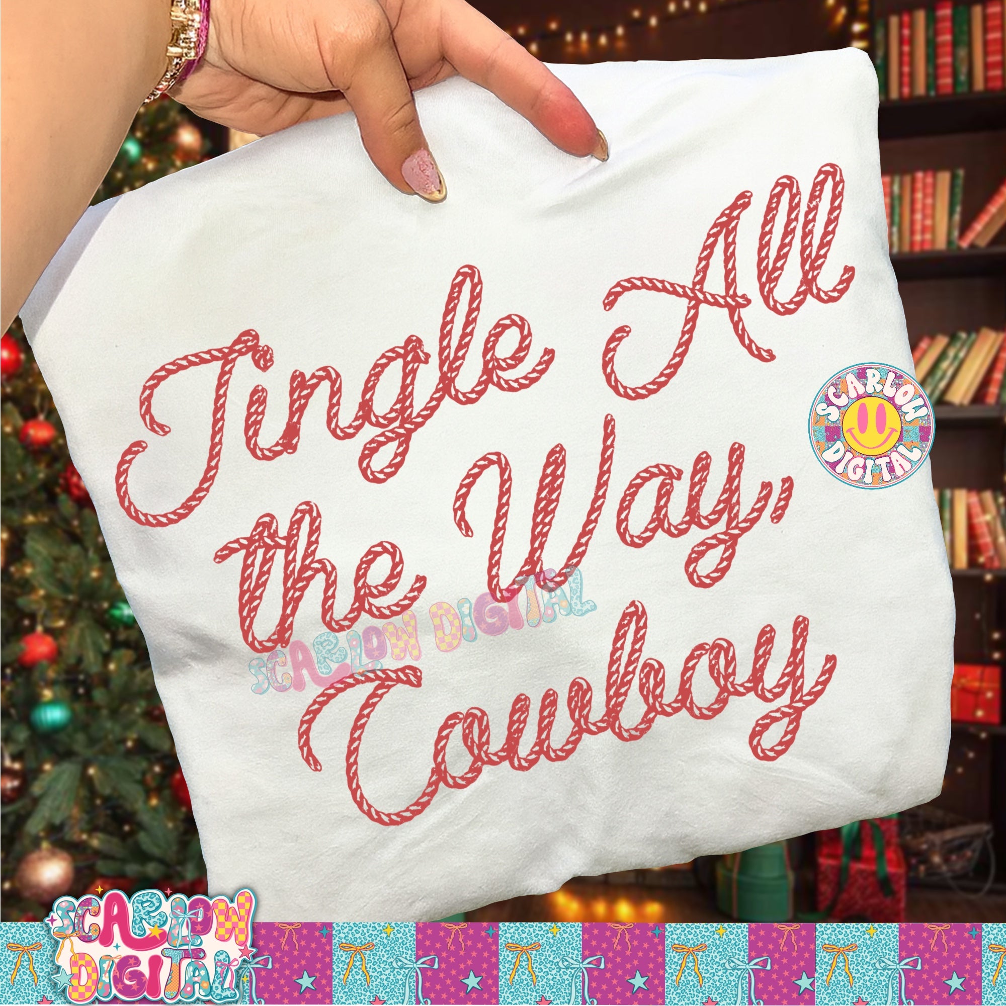 Jingle All the Way Cowboy PNG Digital Design 2