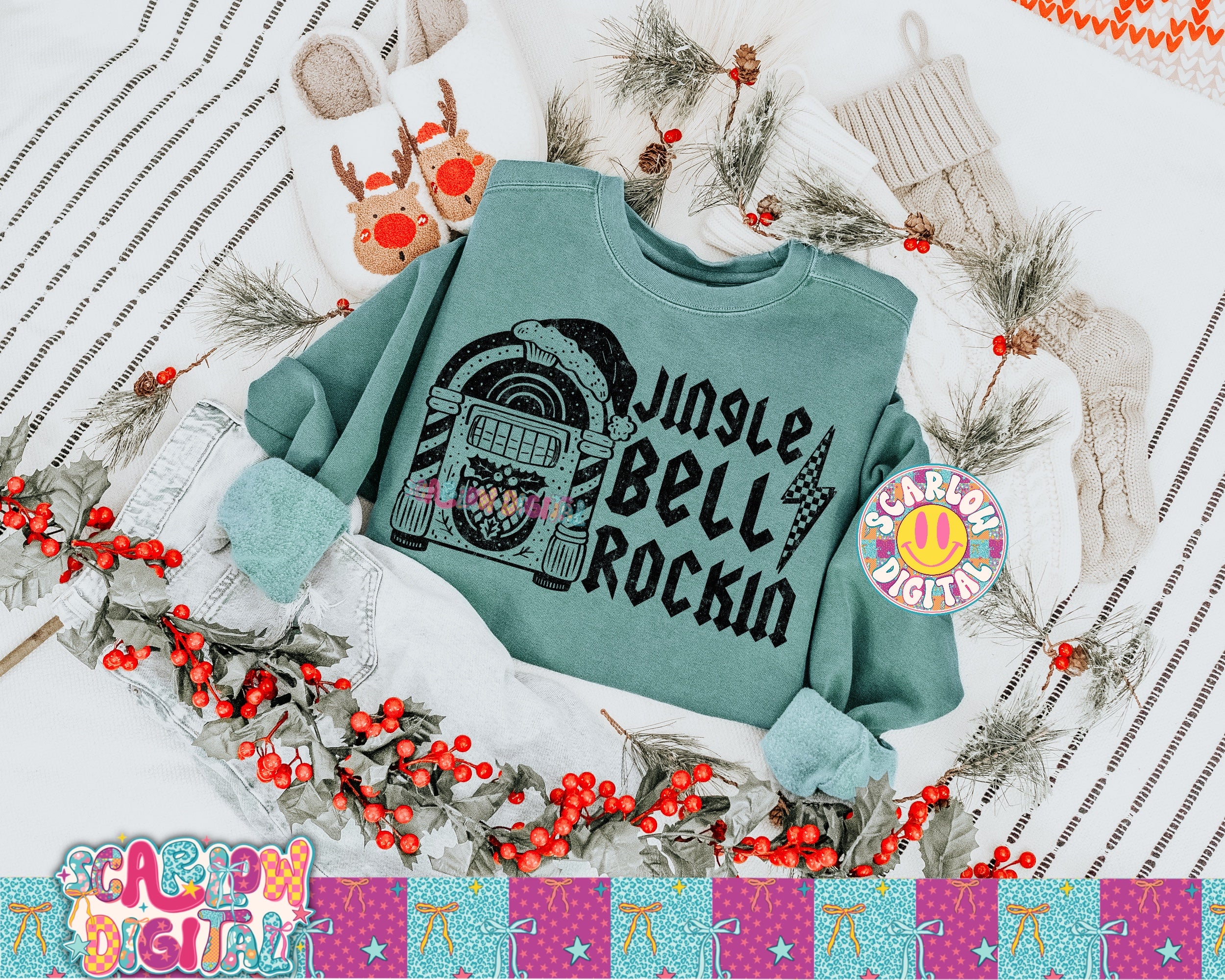 Jingle Bell Rockin PNG Digital Design 2
