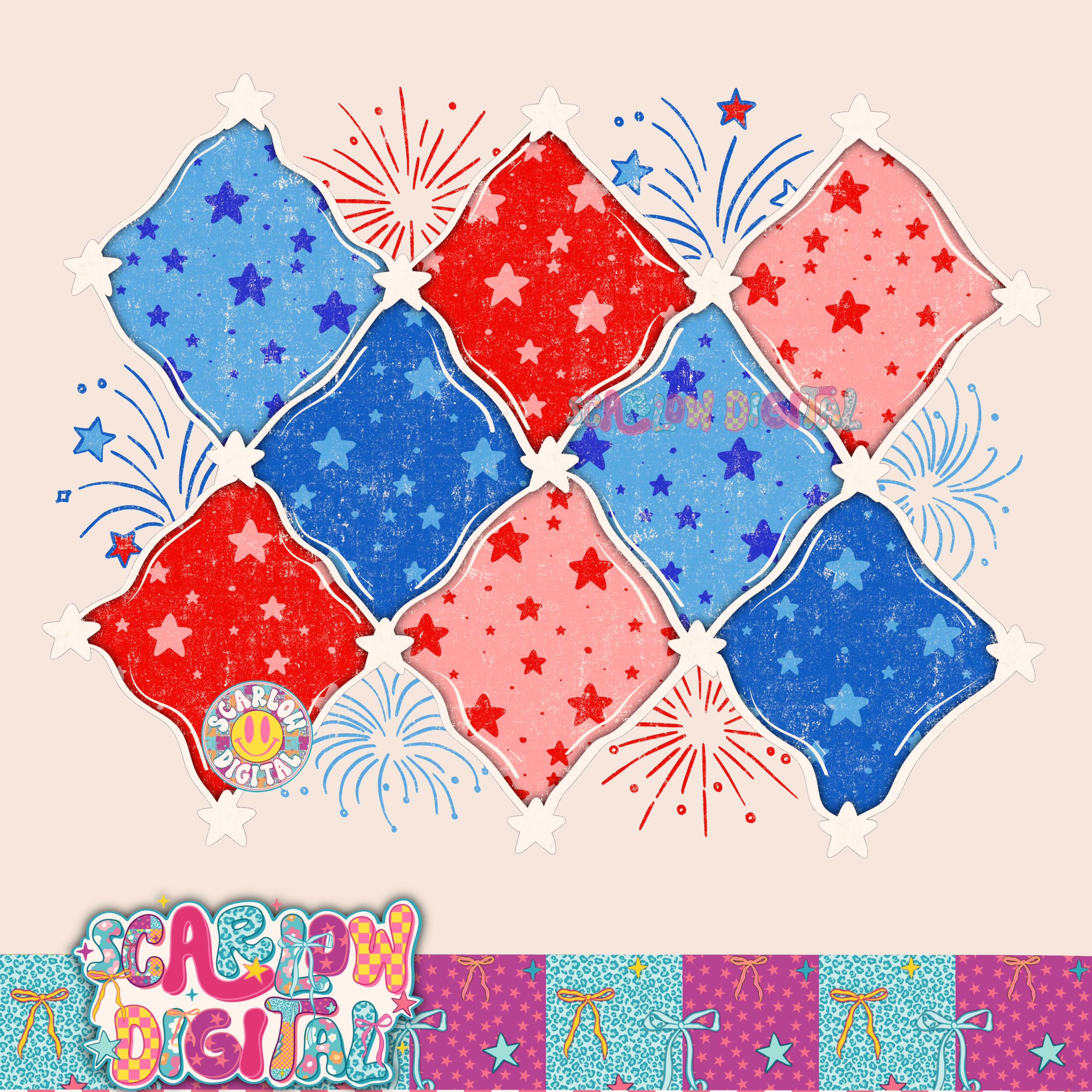 July 4th Pattern PNG Digital Design 2