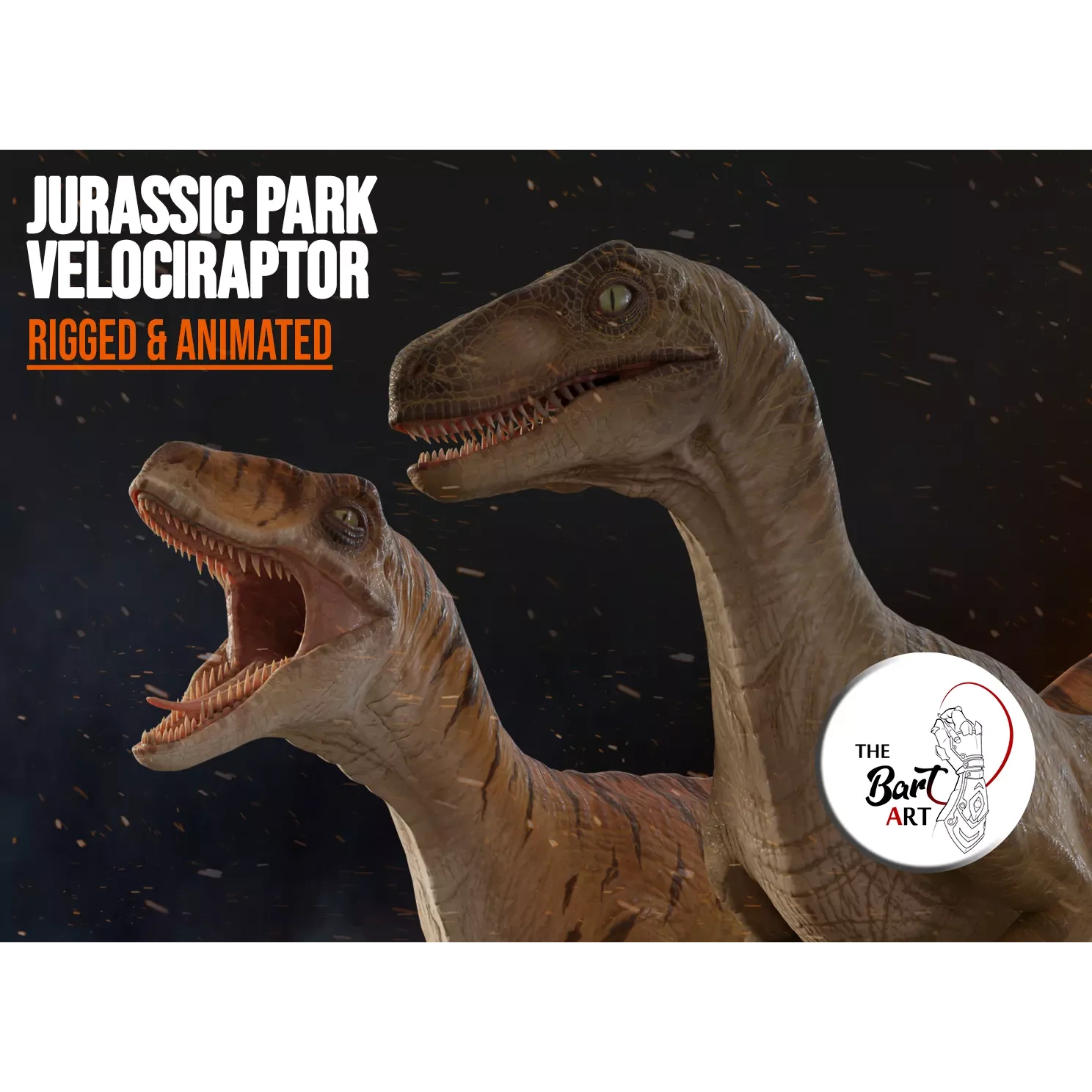 Jurassic Park Park Velociraptor Blender Low-poly 3D model