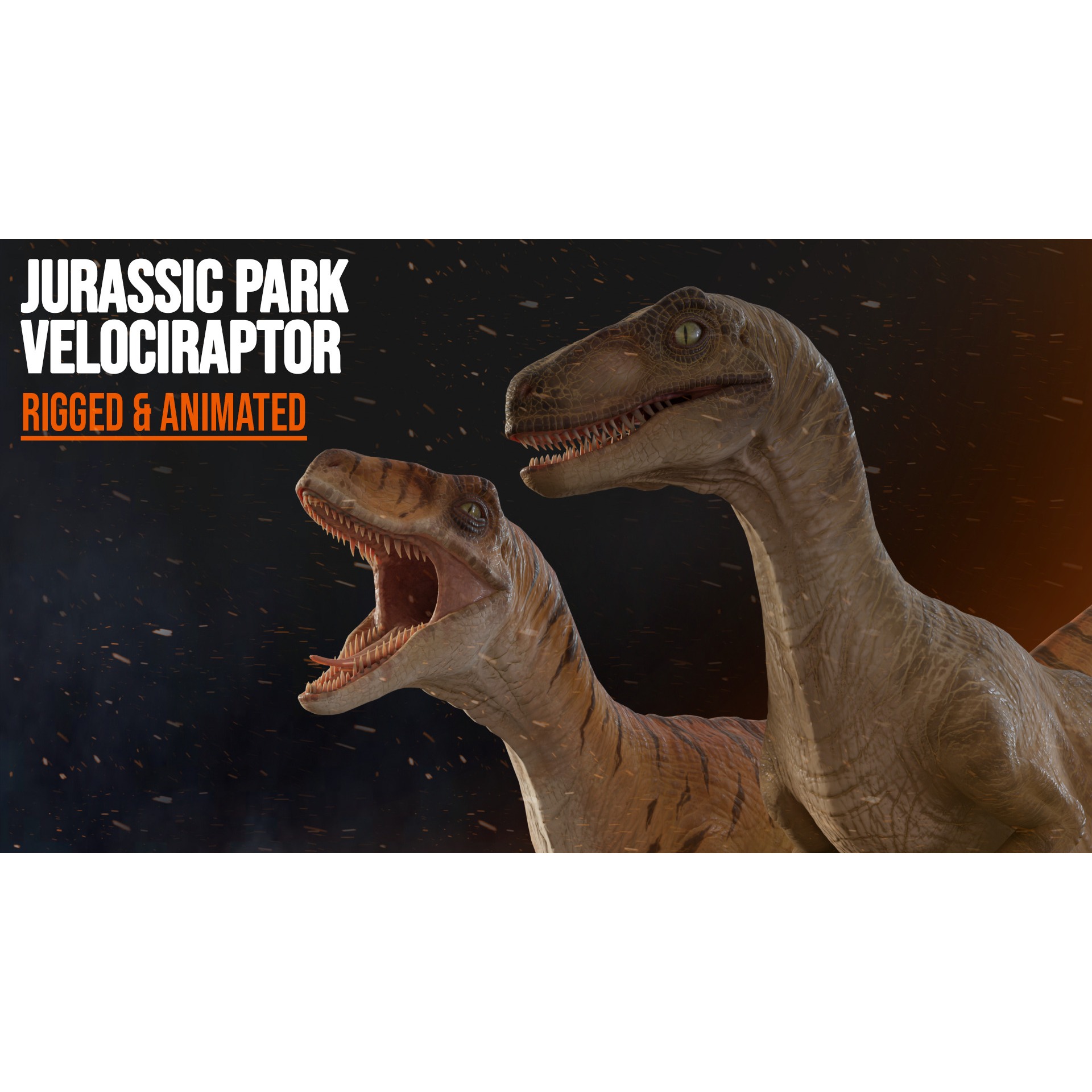 Jurassic Park Park Velociraptor Blender Low-poly 3D model 2