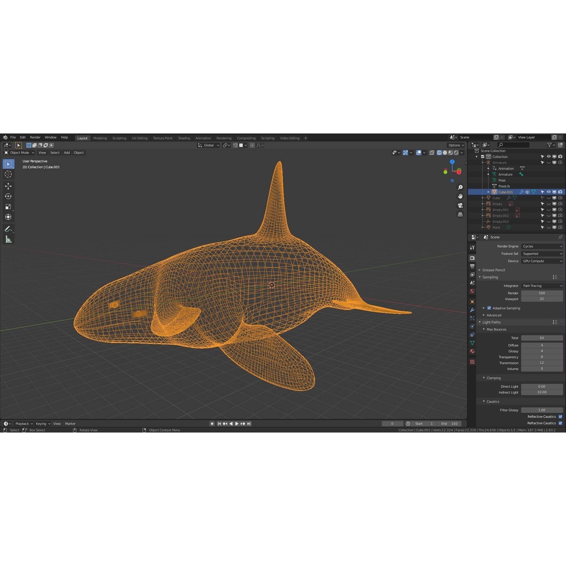 Killer Whale - Low-poly 3D model Free low-poly 3D model 5