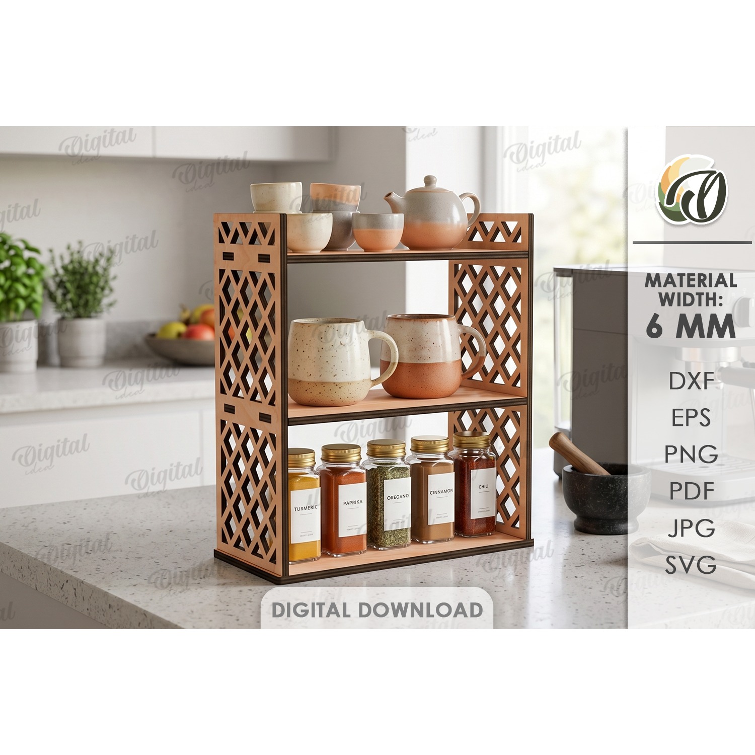 Kitchen Organizer Laser cut. Kitchen Decor SVG (9)