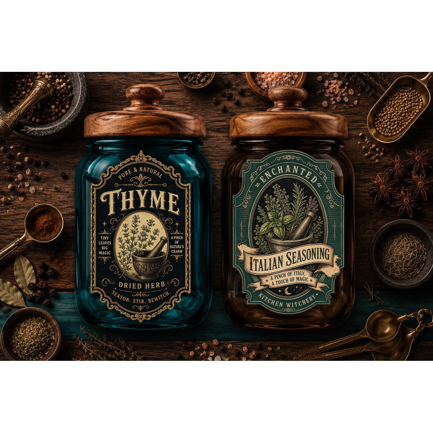 Kitchen Pantry labels, Witchy magic kitchen 4 PNG labels 3