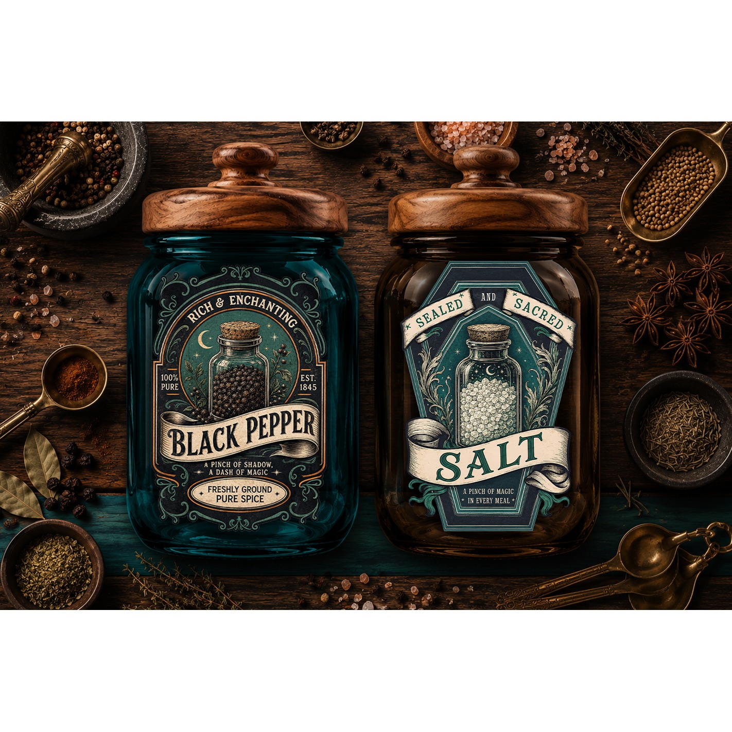 Kitchen Pantry labels, Witchy magic kitchen 4 PNG labels (2) 3