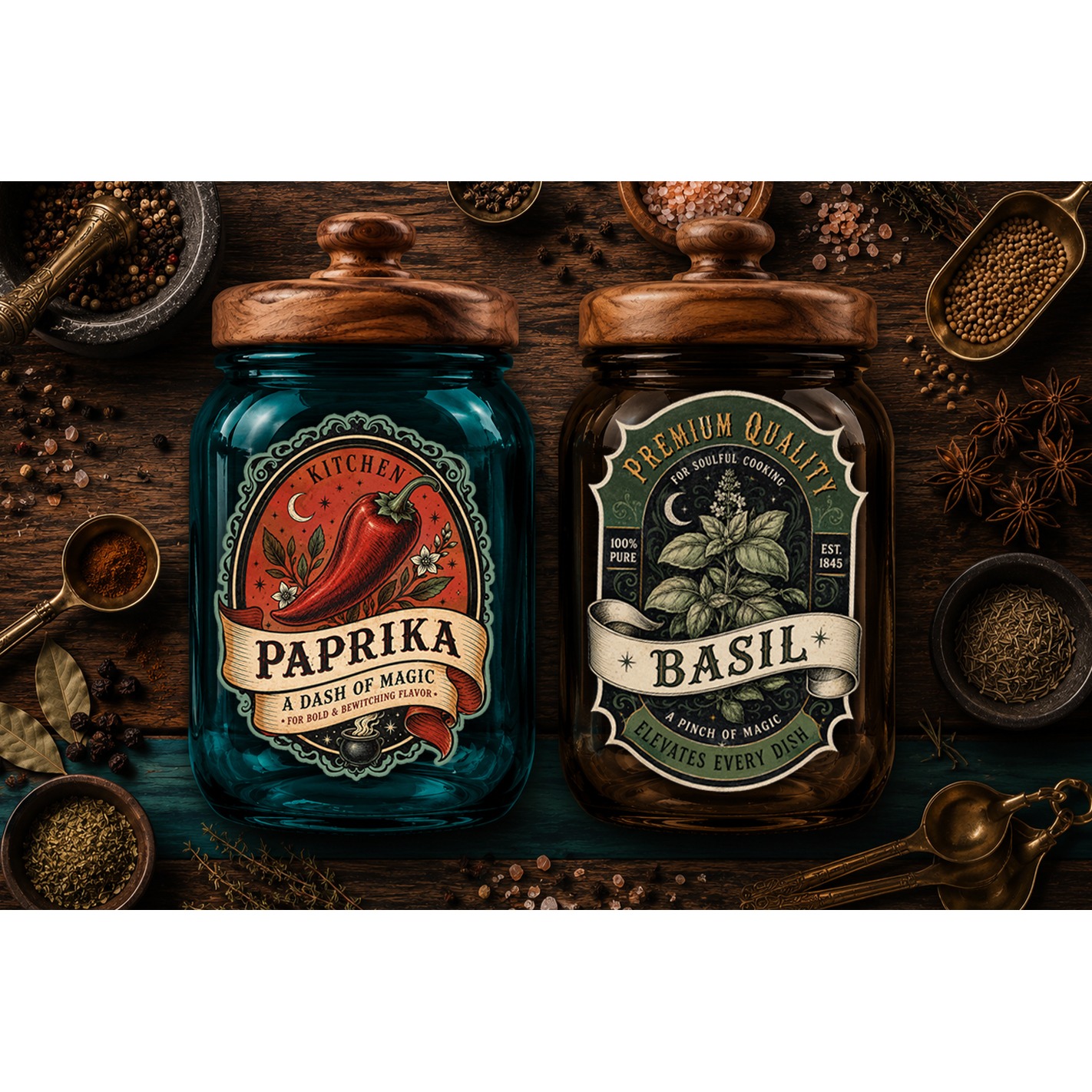Kitchen Pantry labels, Witchy magic kitchen 4 PNG labels (2) 4