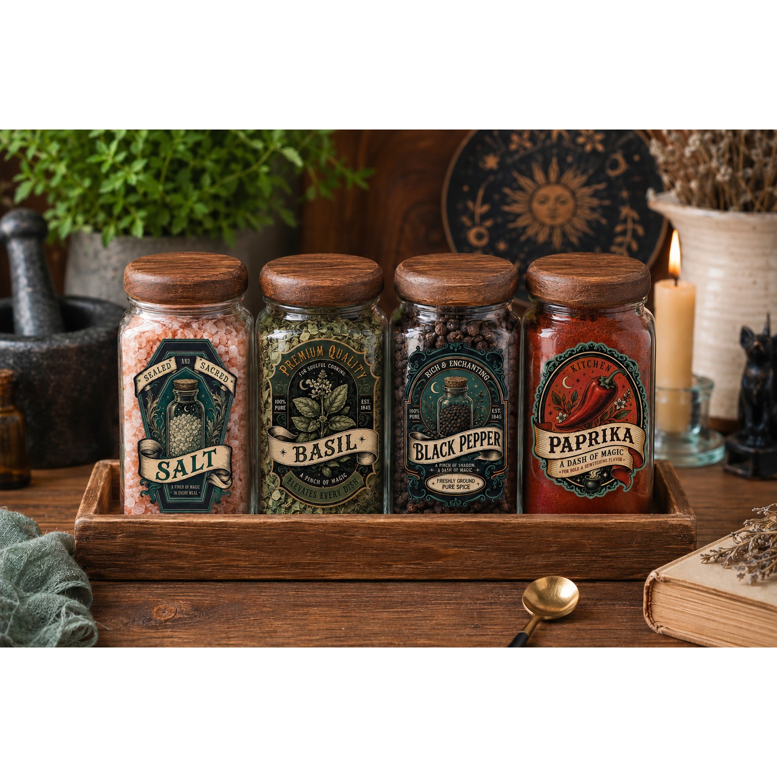 Kitchen Pantry labels, Witchy magic kitchen 4 PNG labels (2) 5