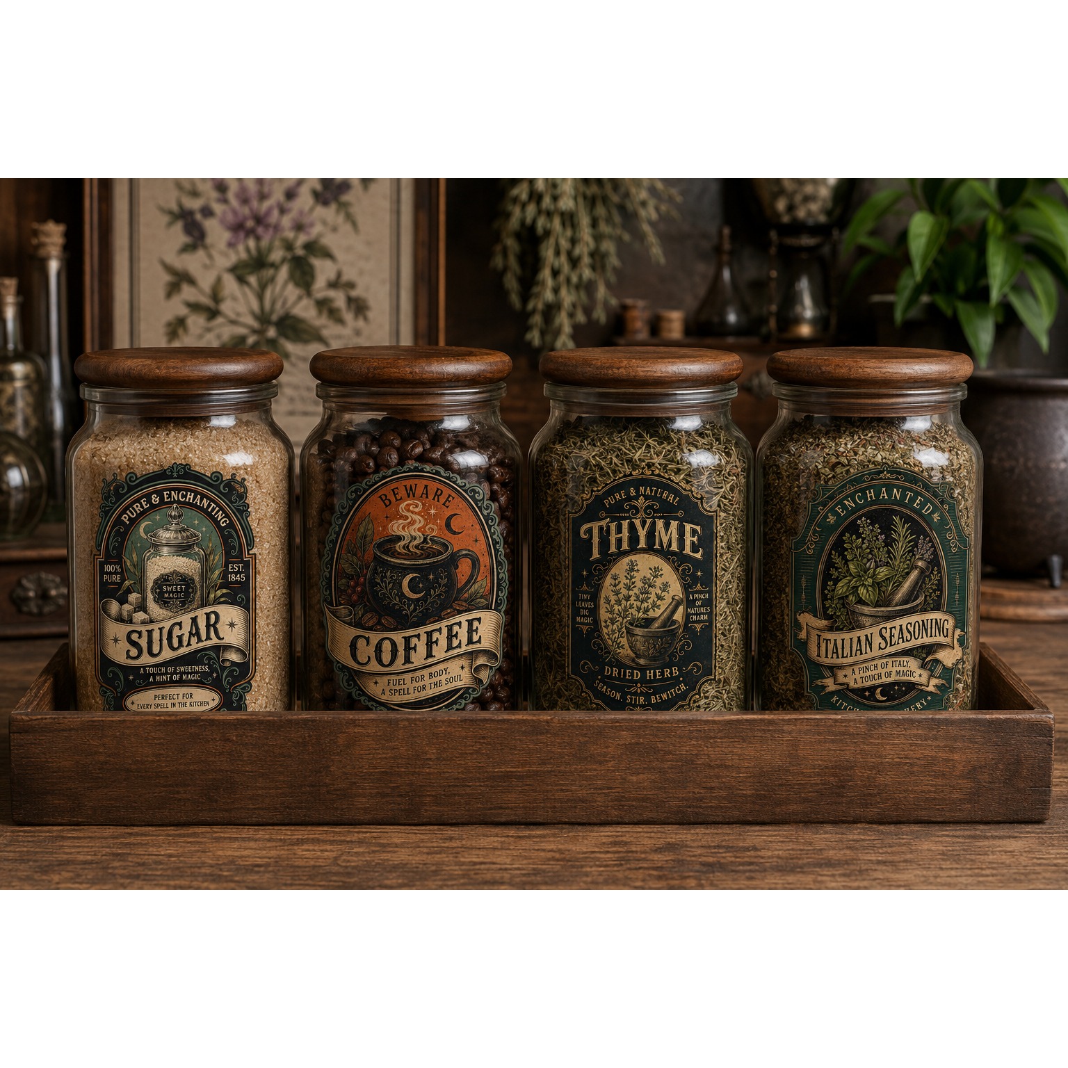 Kitchen Pantry labels, Witchy magic kitchen 4 PNG labels 5