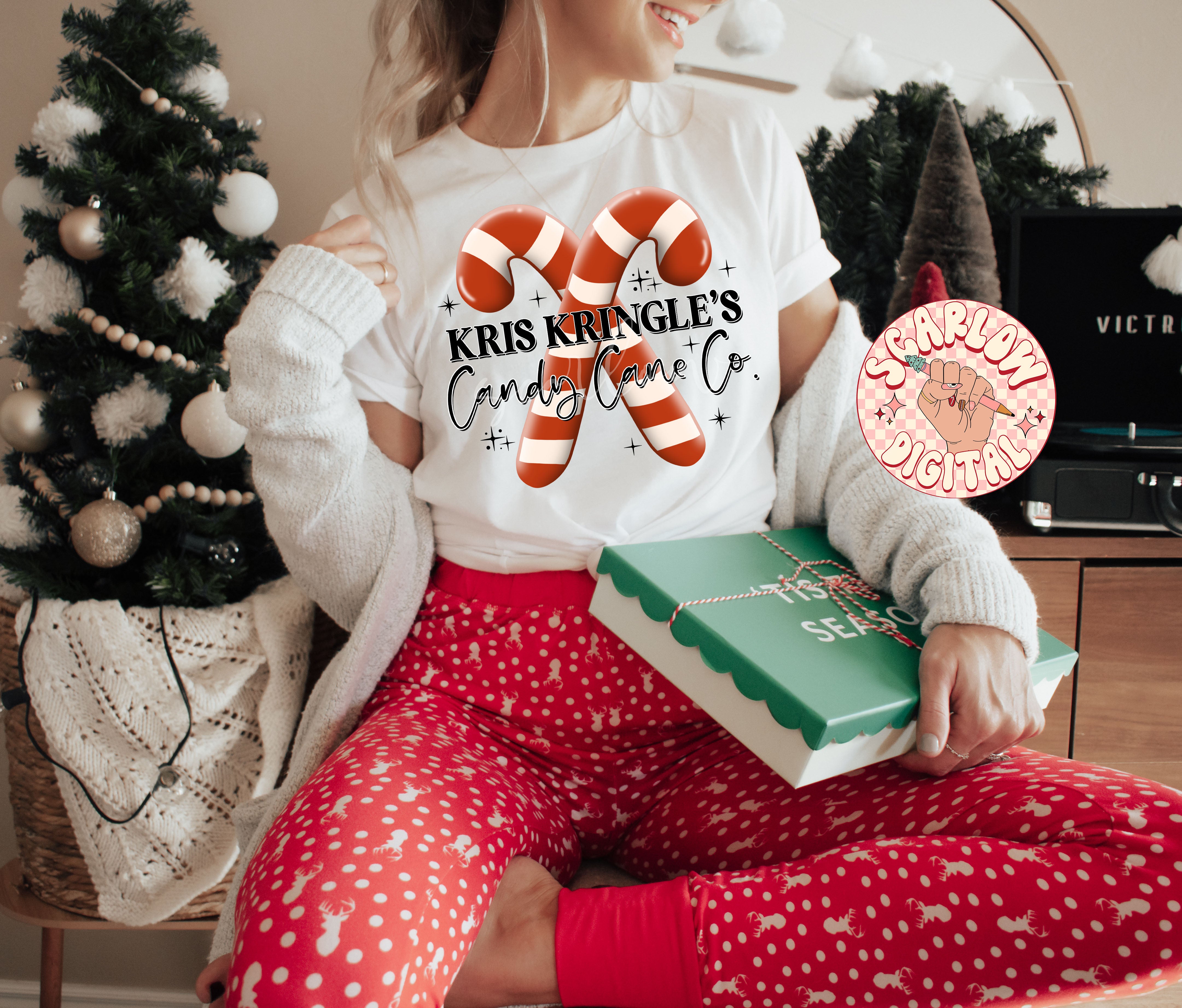 Kris Kringle's Candy Cane Co. PNG-Christmas Sublimation Digital Design Download-santa claus png, christmas candy png, simple png, boho png 4