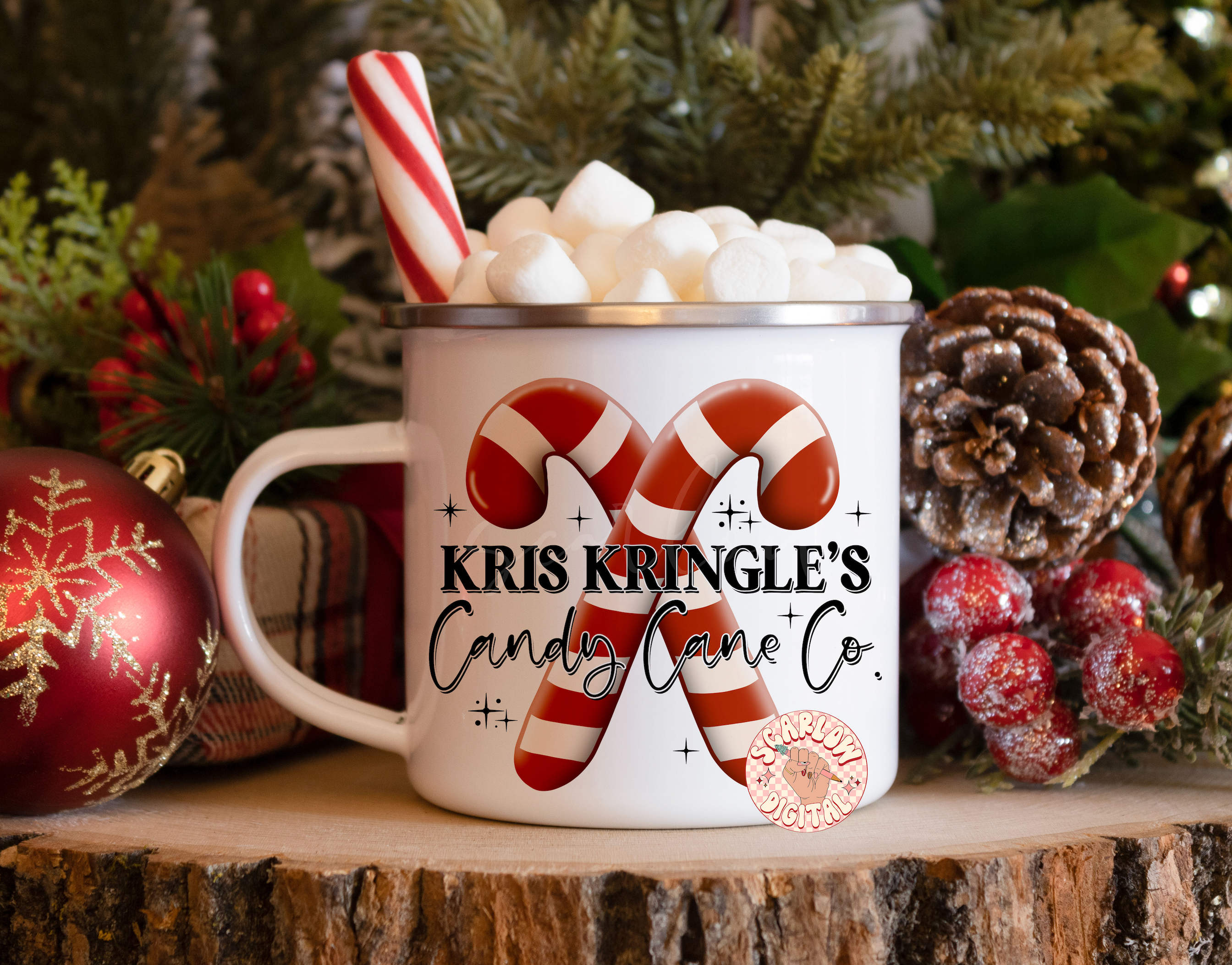 Kris Kringle's Candy Cane Co. PNG-Christmas Sublimation Digital Design Download-santa claus png, christmas candy png, simple png, boho png 5