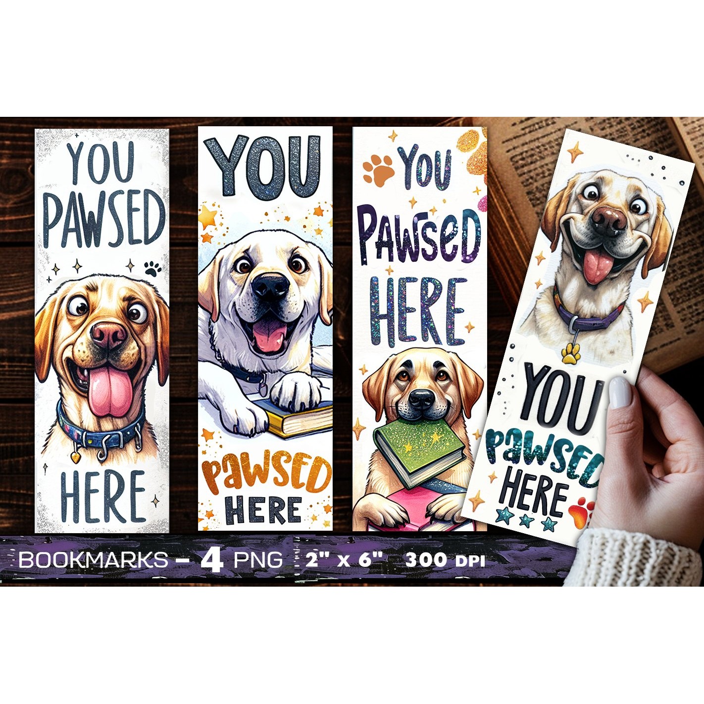 Labrador bookmark, dog bookmark, you pawsed here bookmark