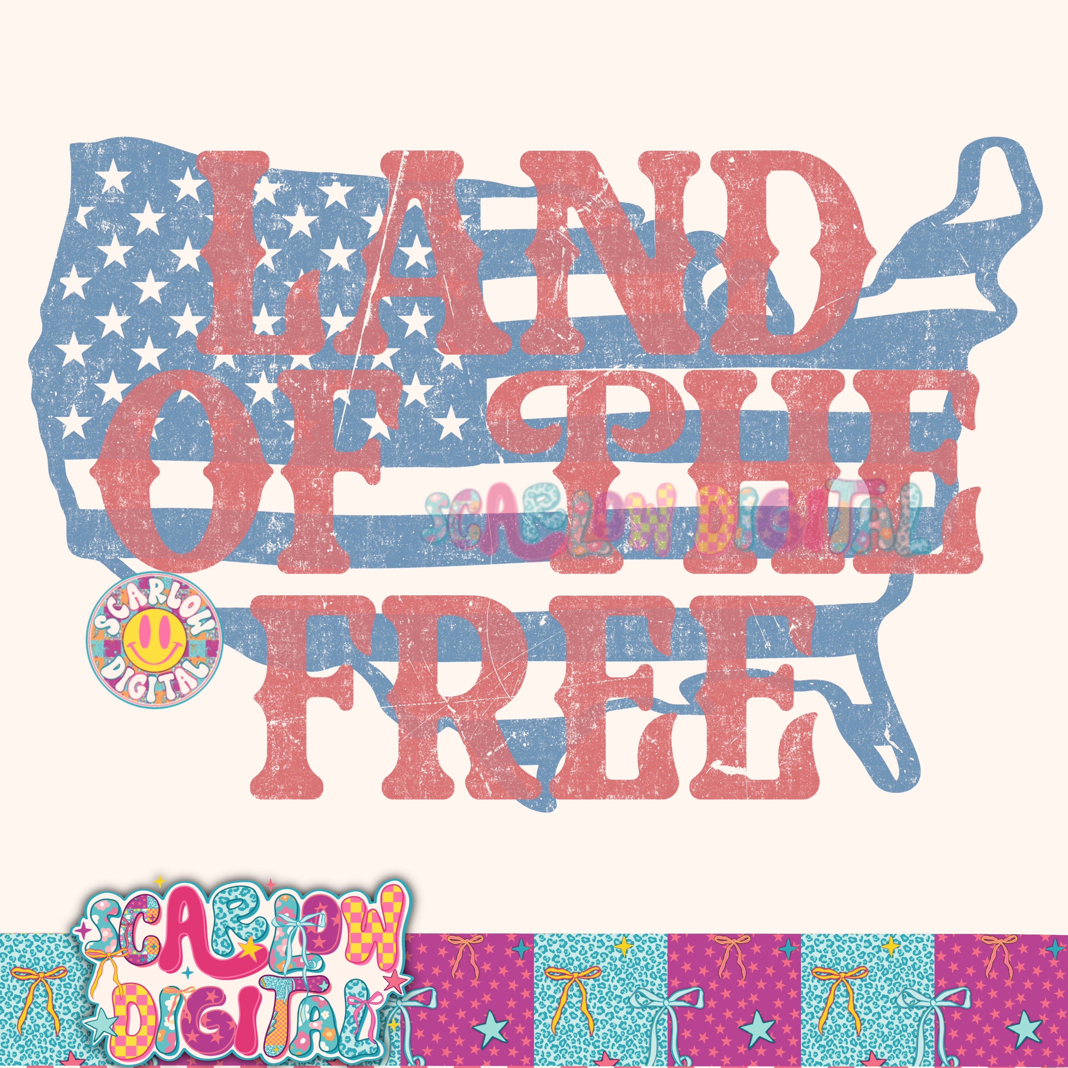 Land of the Free PNG Digital Design