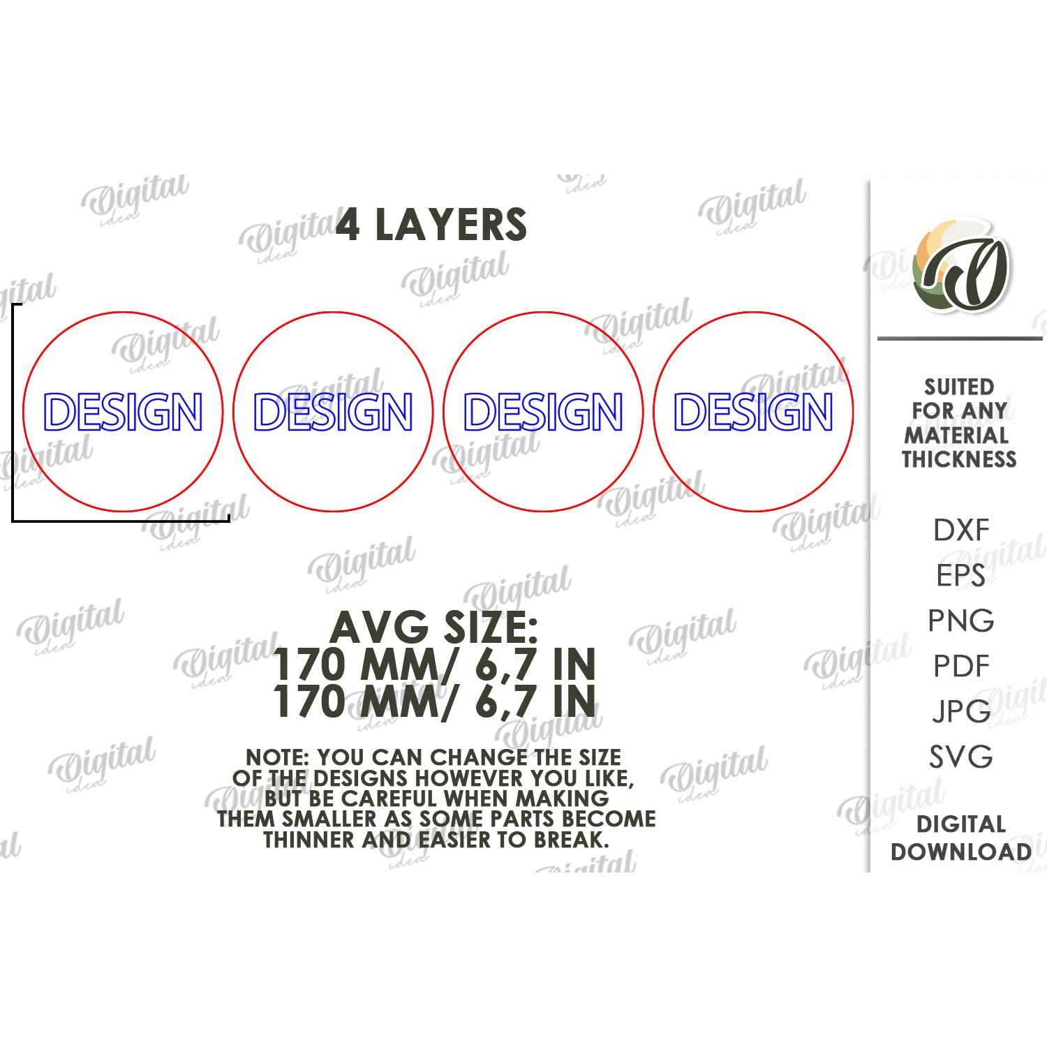 Layered Coloring Round Sign Laser Cut. Wall Decor SVG 2