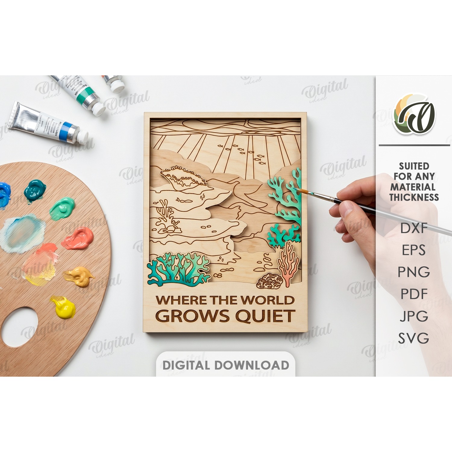 Layered Coloring Wall Sign Laser Cut. Wall Decor SVG (3)