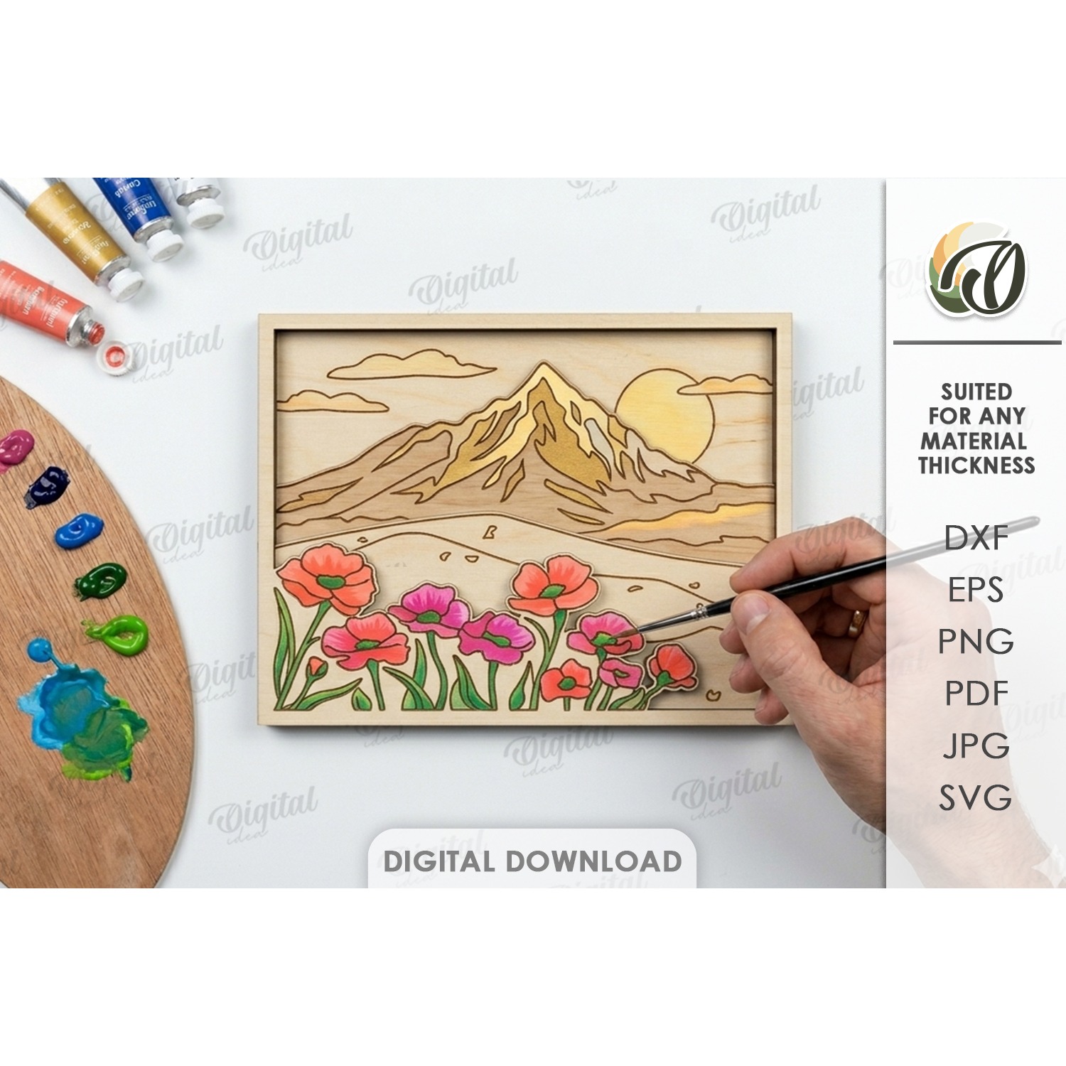 Layered Coloring Wall Sign Laser Cut. Wall Decor SVG (4)