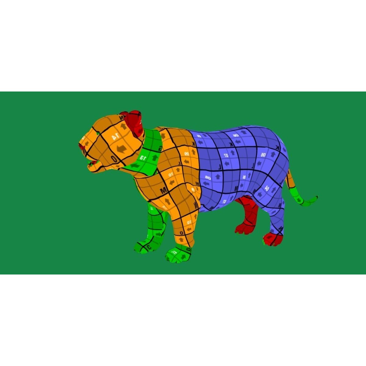 Liger Hybrid Feline 3D model 10