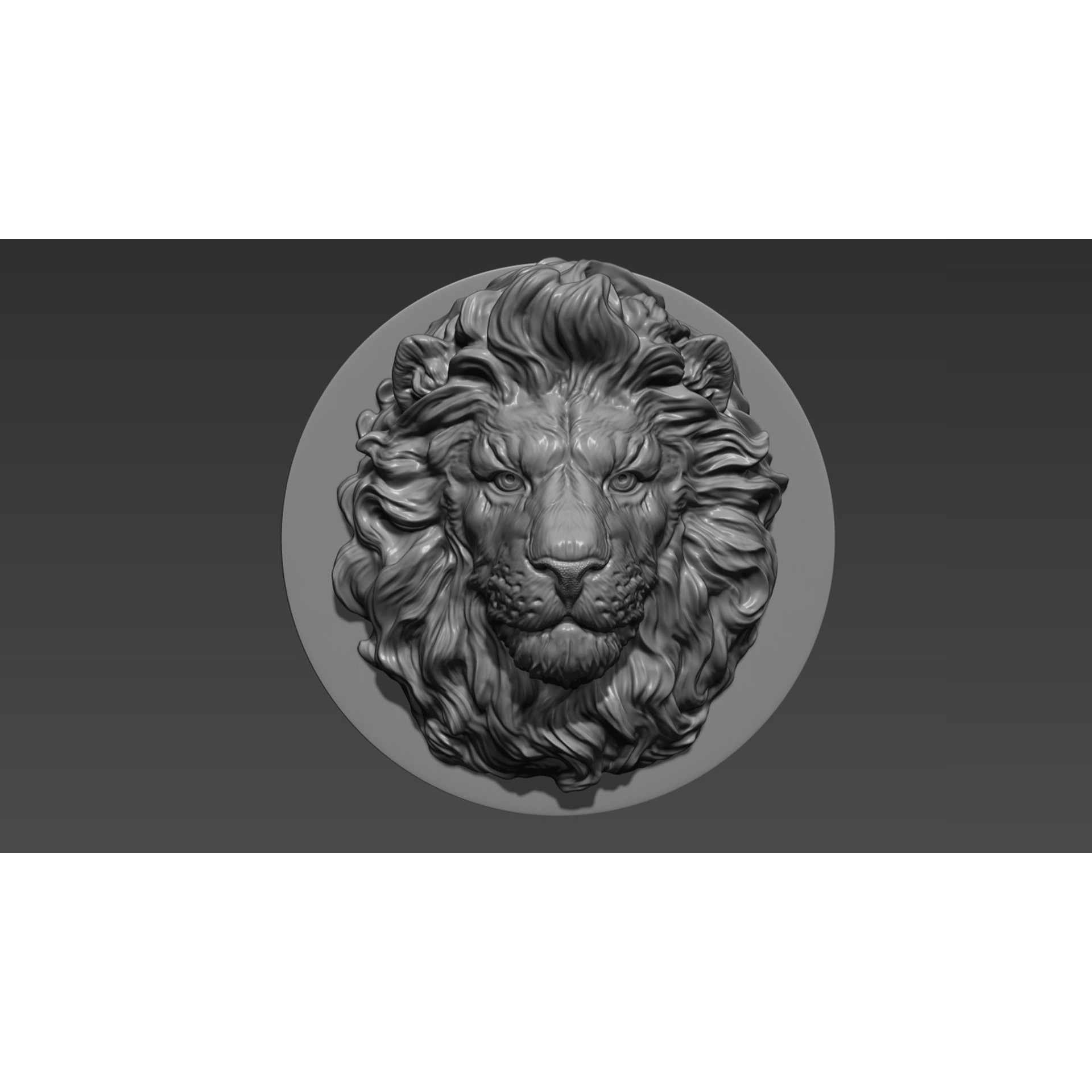 Lion head for pendant 3D print model 2