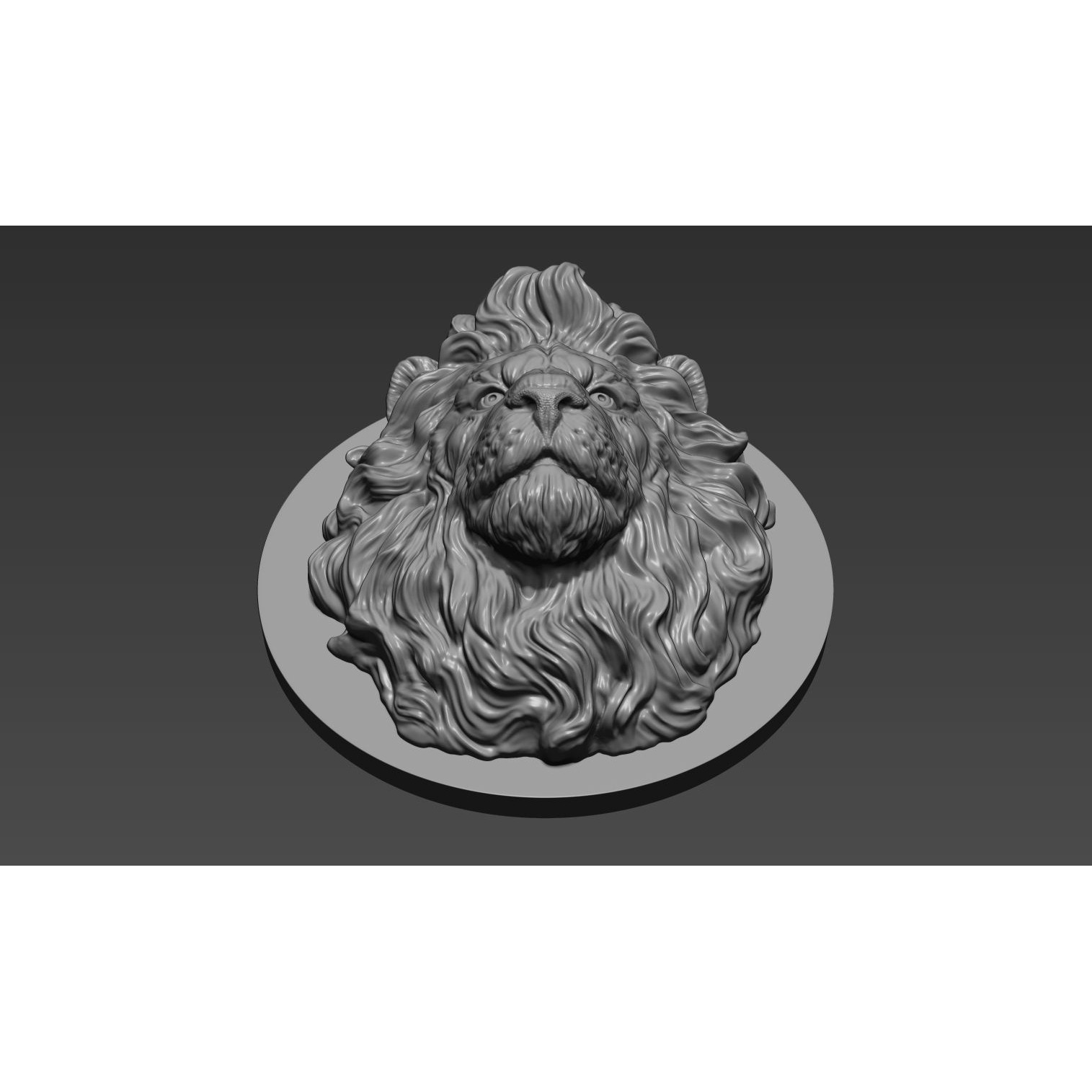 Lion head for pendant 3D print model 4