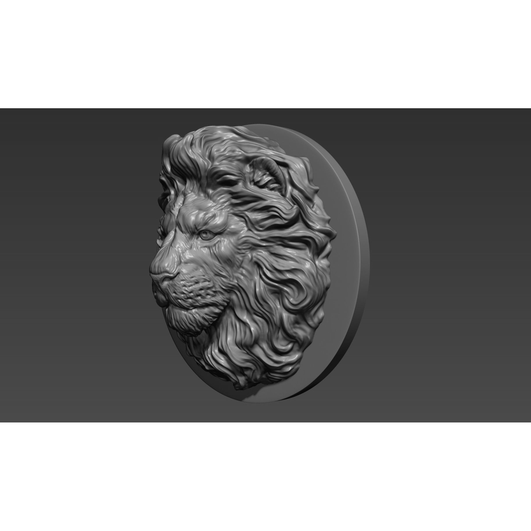 Lion head for pendant 3D print model 5