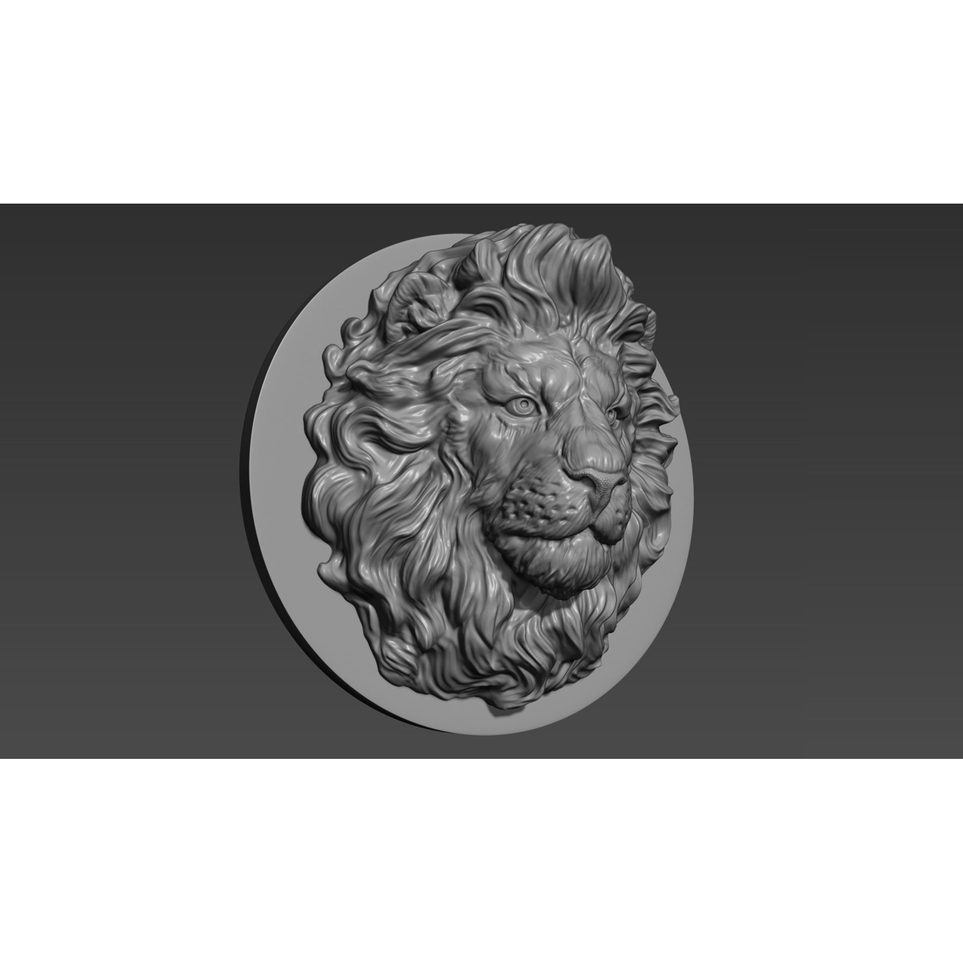 Lion head for pendant 3D print model 6