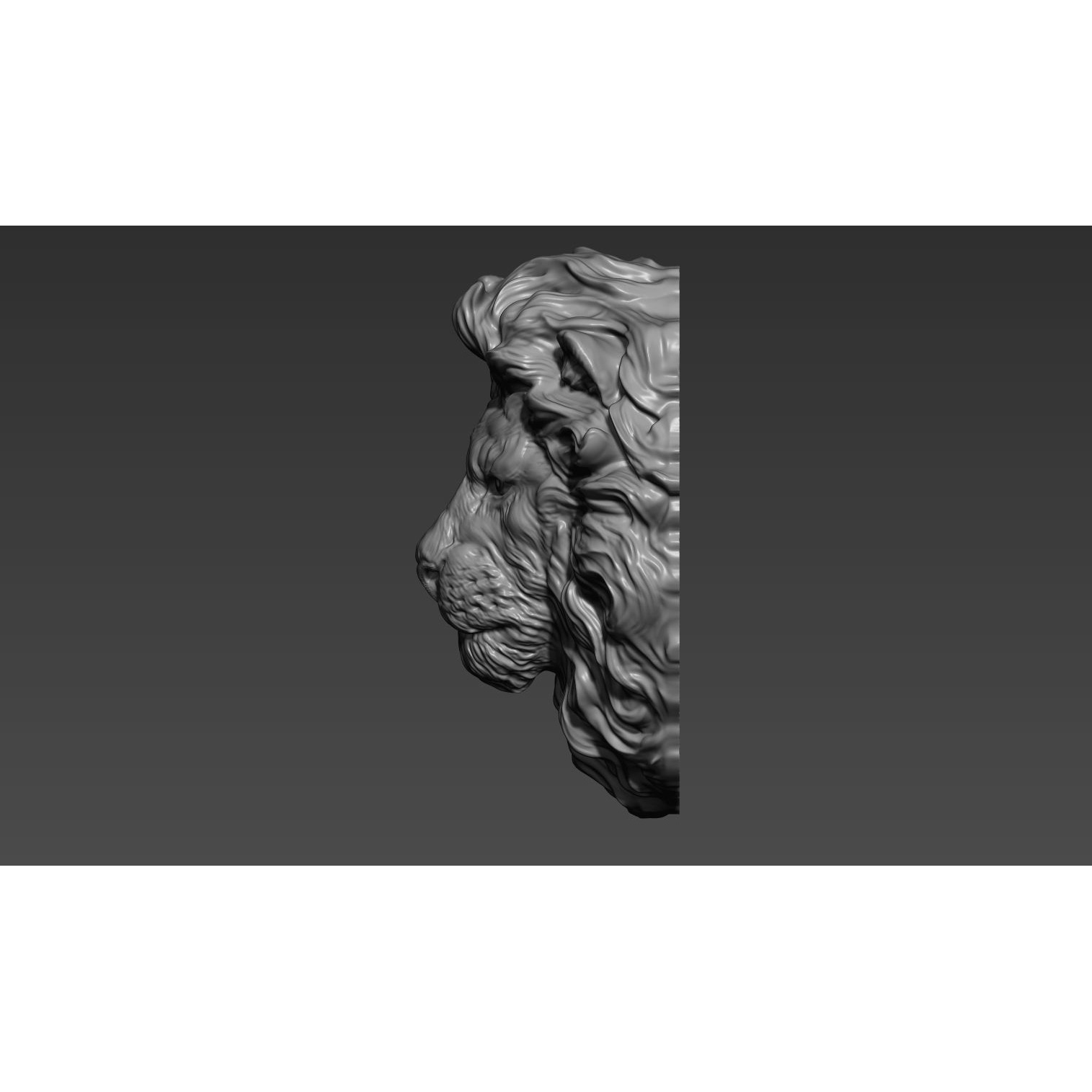 Lion head for pendant 3D print model 8