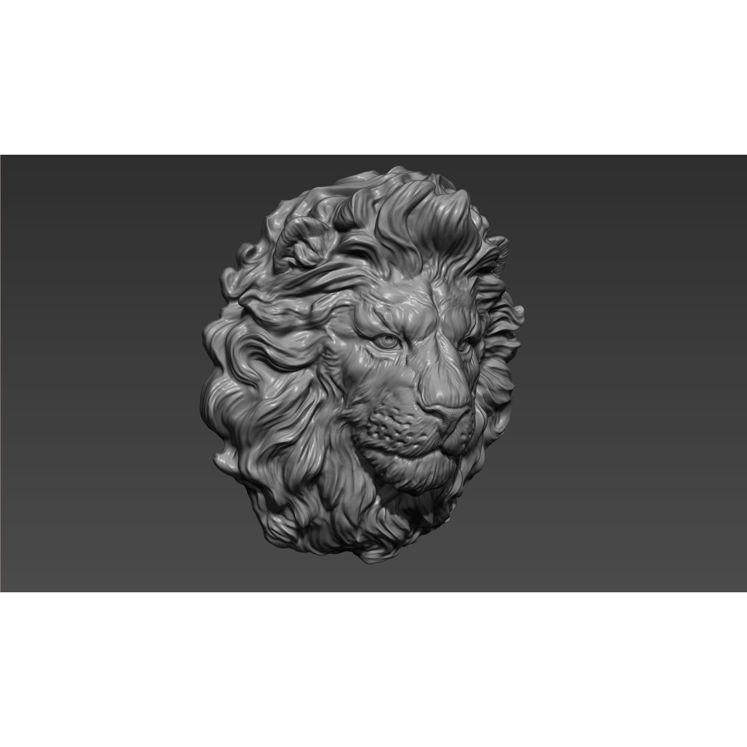 Lion head for pendant 3D print model 10